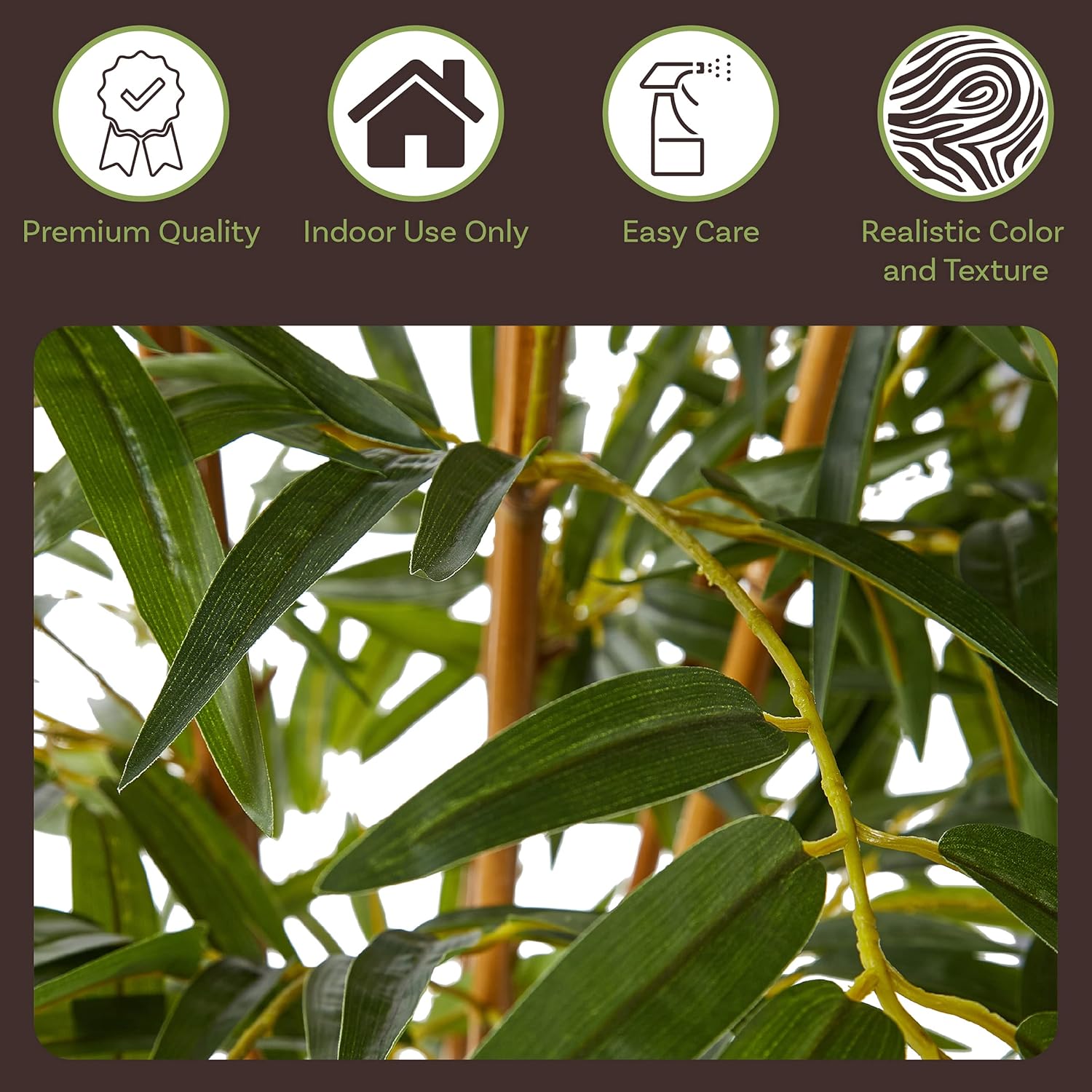 Artificial Bamboo Tree - 6FT Fake Plant with Adjustable Leaves and Pot - Faux Plants Indoor for Home, Restaurant, or Office Décor by Pure Garden - Image 8