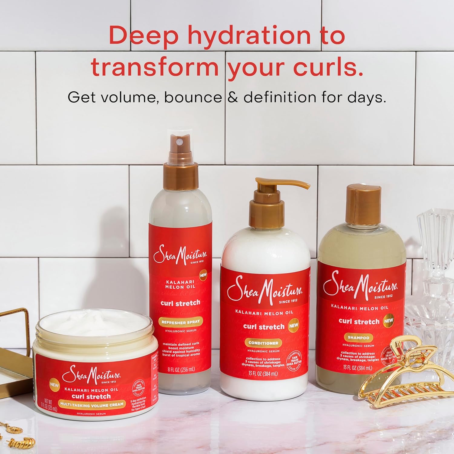 SheaMoisture Curl Stretch Conditioner Kalahari Melon Oil Infused with Hyaluronic Serum, Hydration Hero Deeply Moisturizes and Repairs Damage, for Easy Detangling and Styling 13 Fl Oz - Image 13