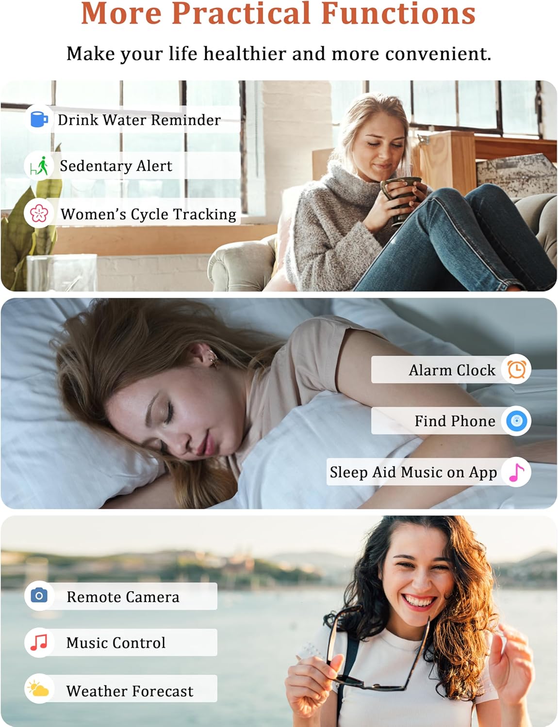 Smart Watch, Alexa Built-in, Answer/Make Calls Smart Watch Women Men, 1.83" Smartwatch IP68 Waterproof Sports Watch, Heart Rate SpO2 Sleep Stress Monitor, Step Counter Watch for Android & iOS Phone - Image 8