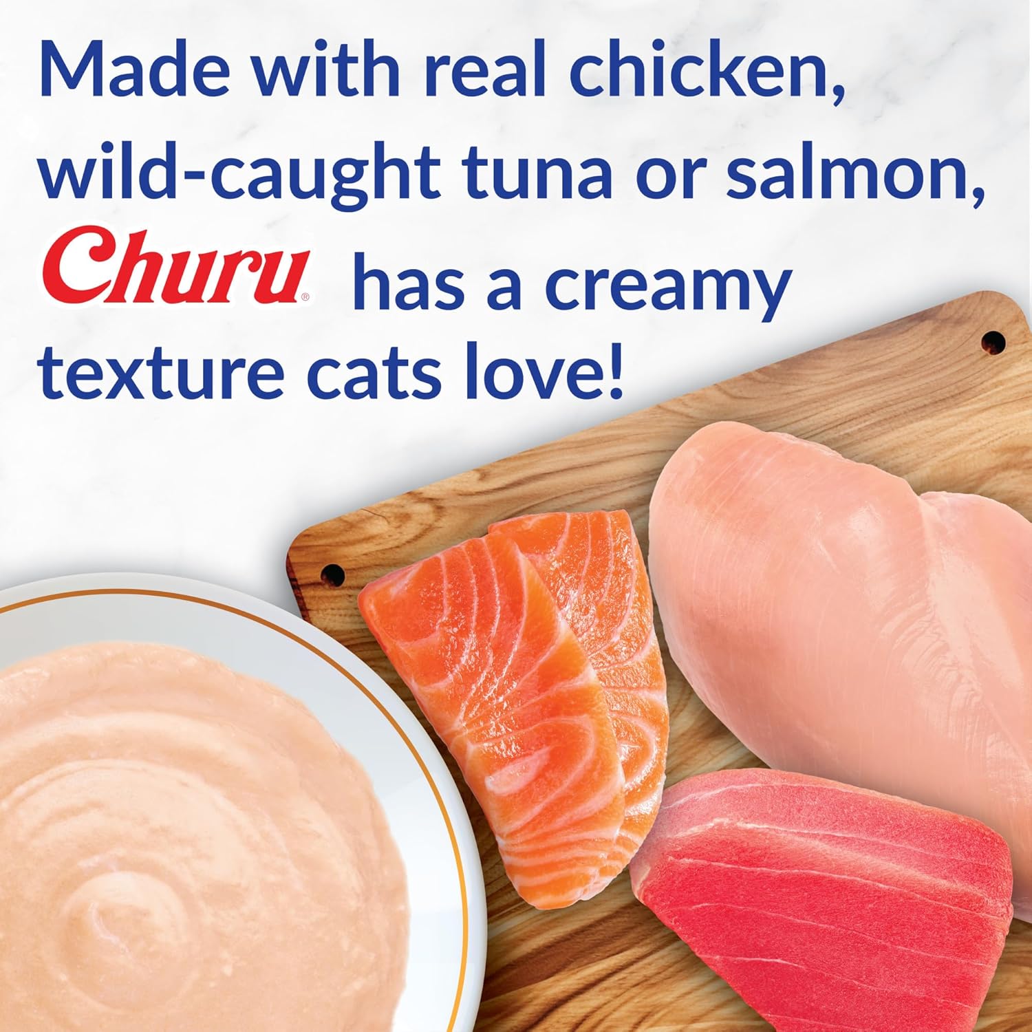 INABA Churu Cat Treats, Grain-Free, Lickable, Squeezable Creamy Purée Cat Treat/Topper with Vitamin E & Taurine, 0.5 Ounces Each, 40 Tubes, Tuna & Seafood Variety Box - Image 5