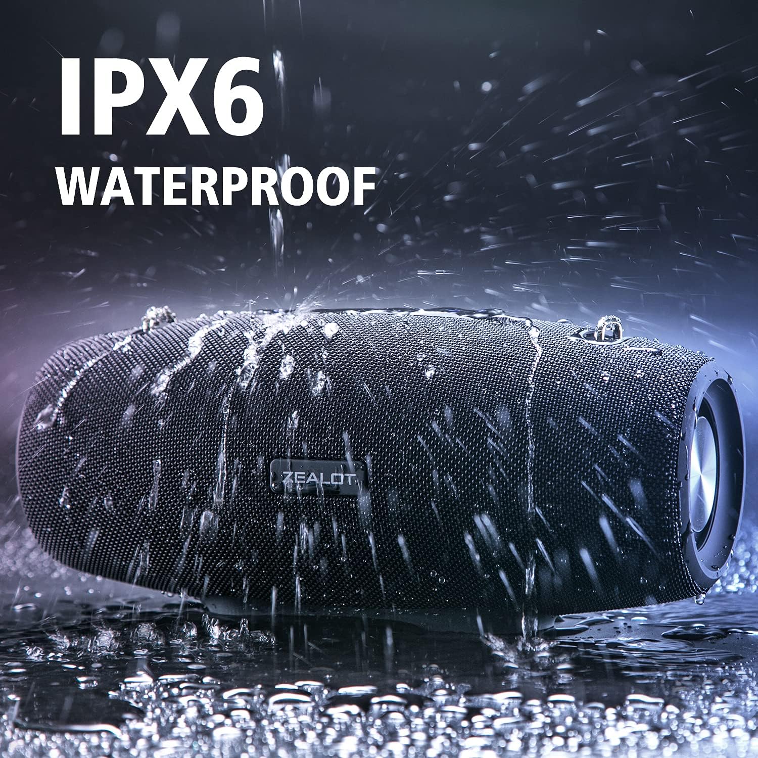 ZEALOT Bluetooth Speaker, Speakers Bluetooth Wireless,Waterproof,Portable Bluetooth Speakers with 75W Loud Stereo Sound,Deep Bass,EQ,IPX6,20H,Outdoor Speakers Large for Party,Beach,Camping,Black - Image 4