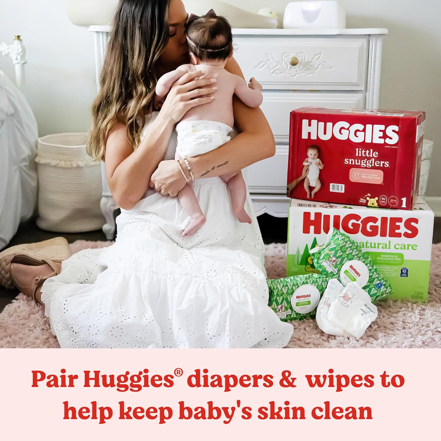 Huggies Natural Care Sensitive Baby Wipes, Unscented, Hypoallergenic, 6 Flip-Top Packs (288 Wipes Total) - Image 10