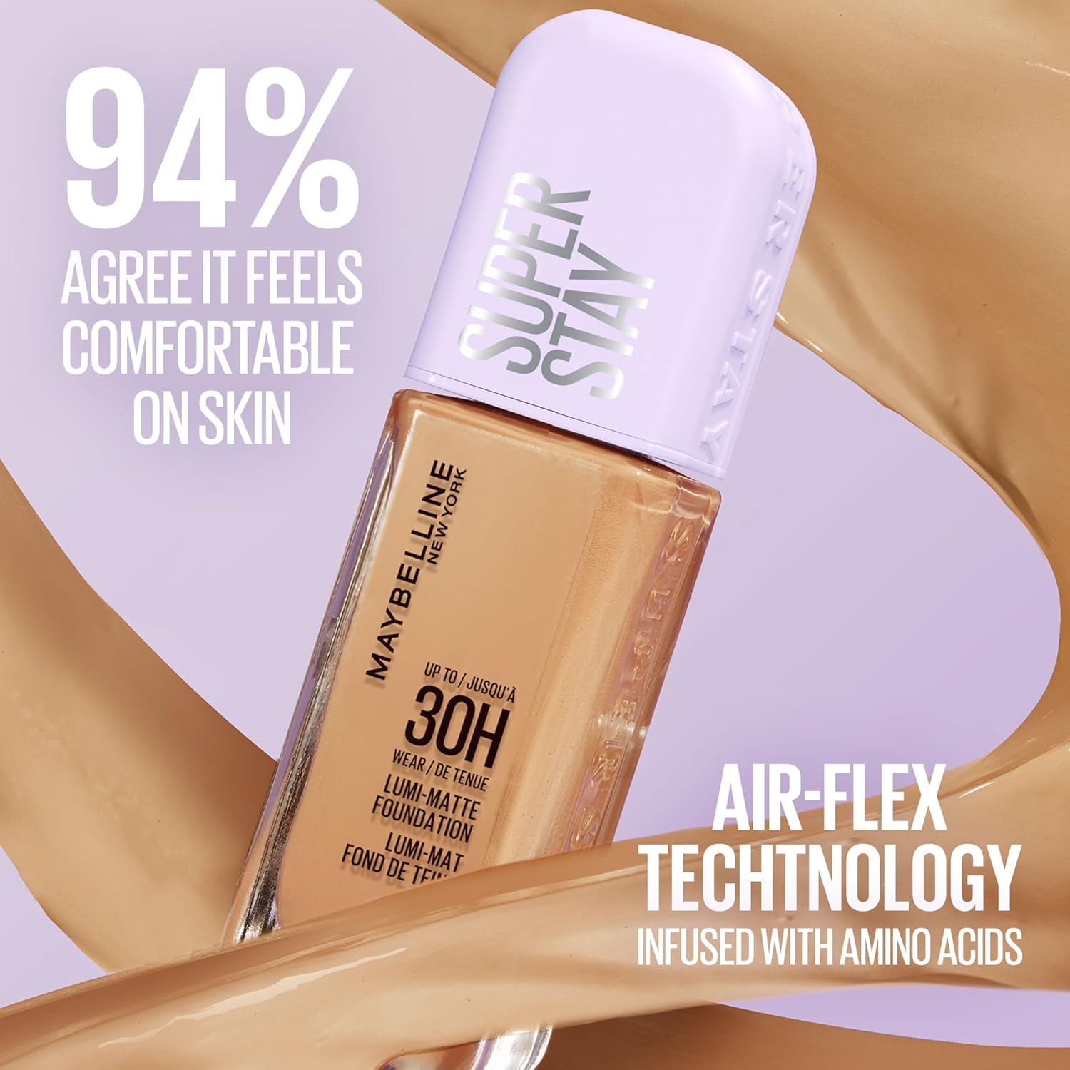 Maybelline Super Stay Lumi-Matte Foundation, Lightweight and Buildable Full Coverage Foundation Makeup For Up To 30HR Wear, 102, 1 Count - Image 7