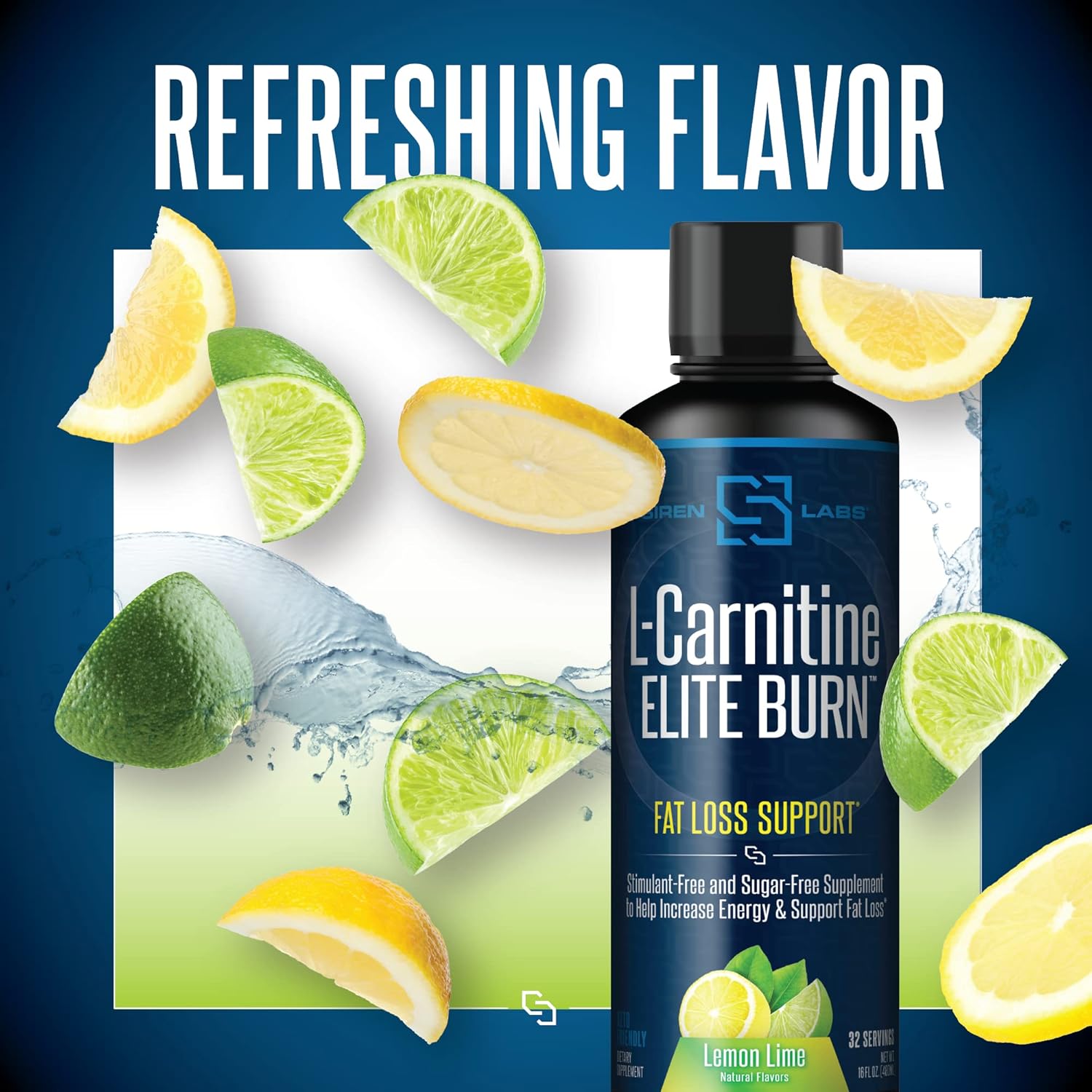 Siren Labs L-Carnitine Elite Burn Liquid Keto Fat Burner and Metabolism Activator - Fat Loss Support Keto Friendly Weight Loss Increase Energy-Stimulant Free - Lemon Lime 3000mg (32 Servings) - Image 7