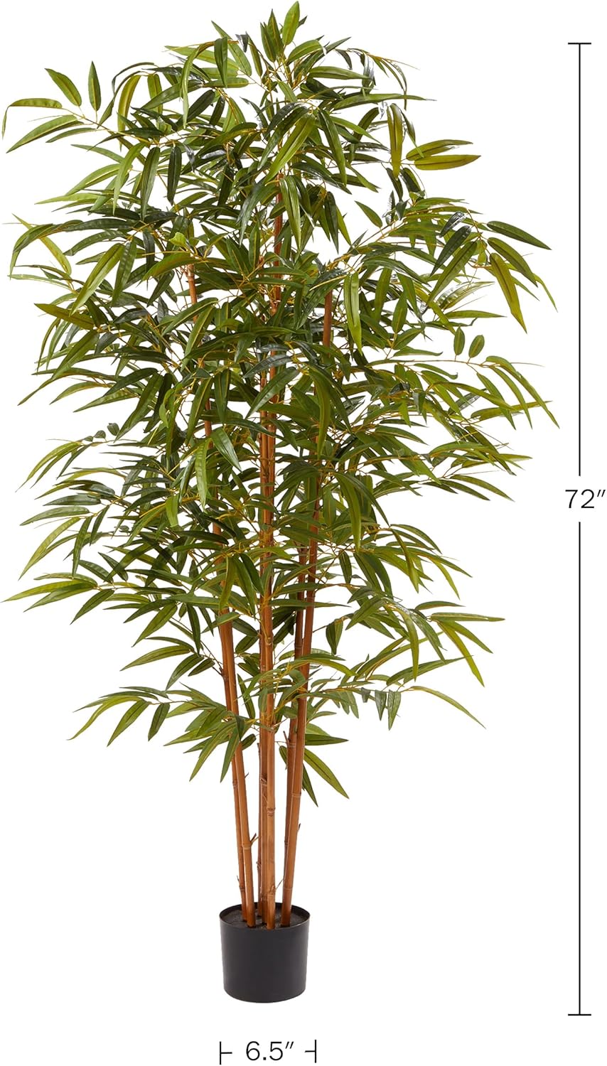 Artificial Bamboo Tree - 6FT Fake Plant with Adjustable Leaves and Pot - Faux Plants Indoor for Home, Restaurant, or Office Décor by Pure Garden - Image 4