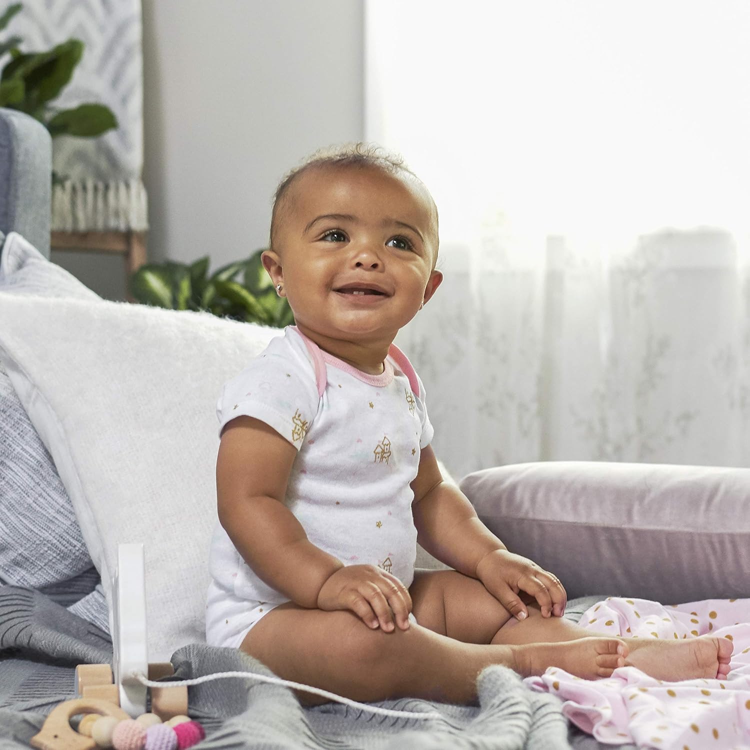 Gerber Baby Girls' 5-Pack Short Sleeve Variety Onesies Bodysuits - Image 8