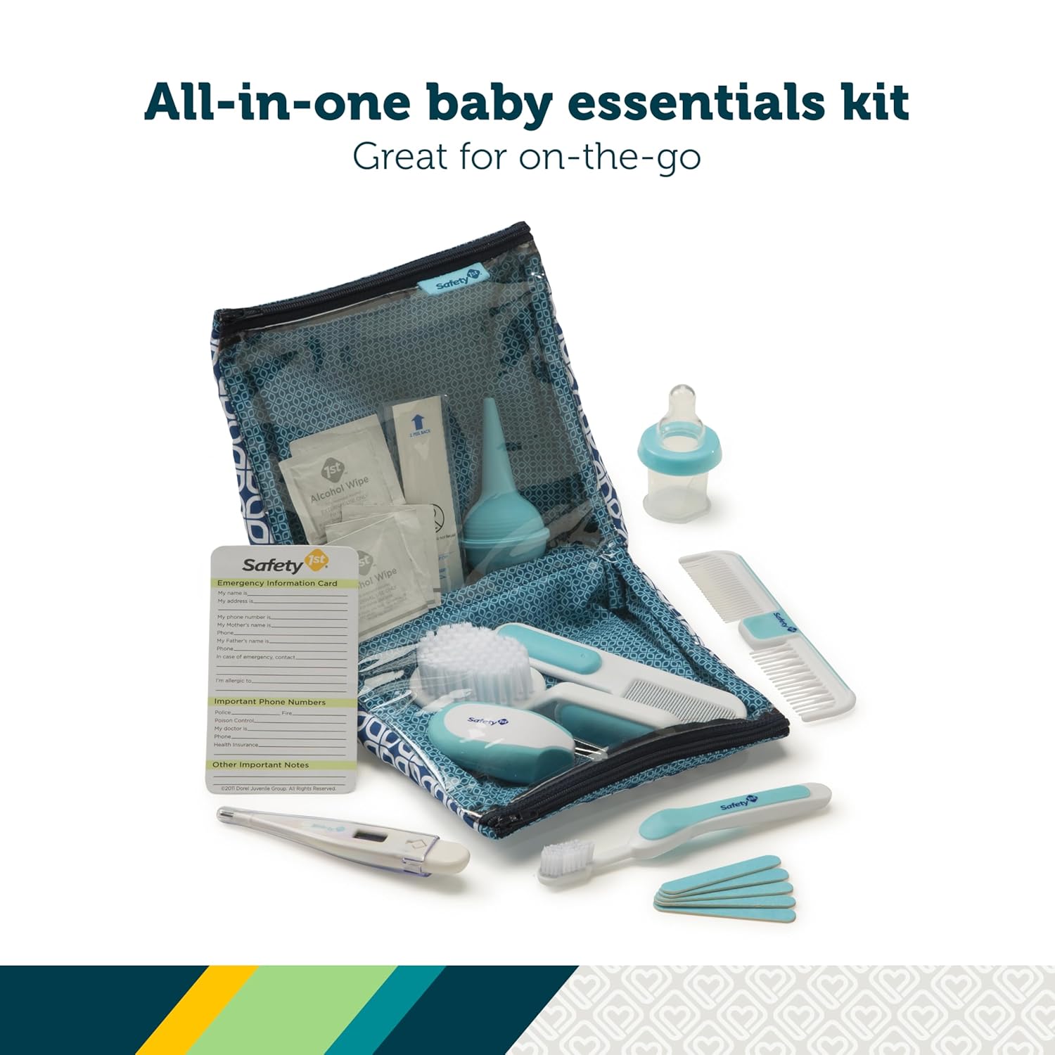Safety 1st Deluxe Baby Healthcare and Grooming Kit, Arctic Blue, Newborn Baby Essentials, One Size, 25 Pieces - Image 3