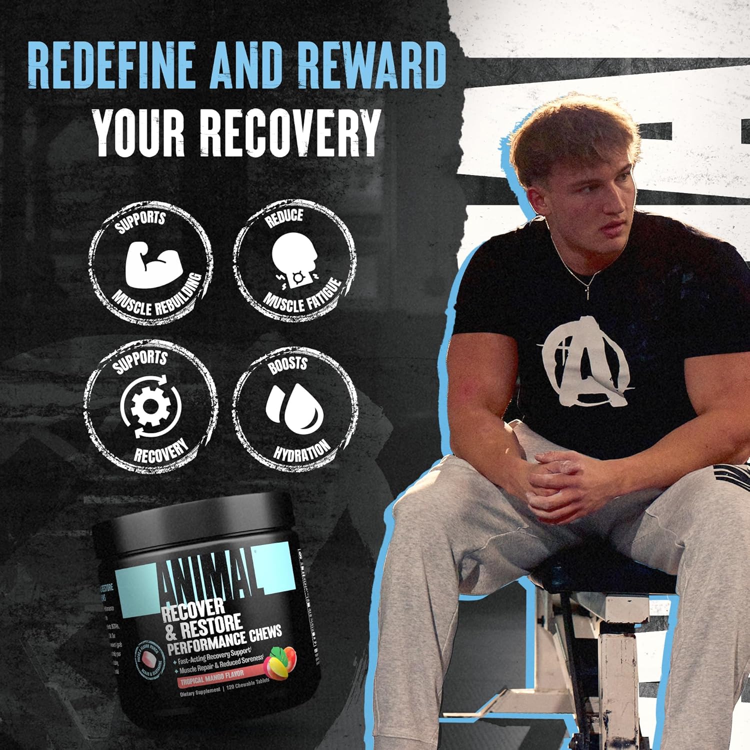 Animal Recovery Chews, Fast Acting Recovery with BCAA, Taurine and Glutamine for Muscle Repair and Hydration - Convenient and Delicious Chews Format - Image 4