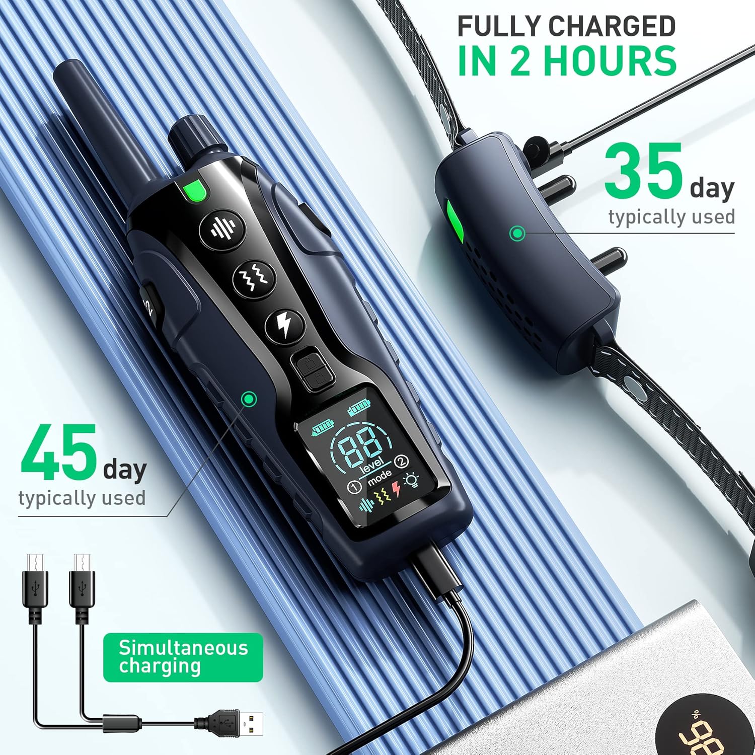 Dog Shock Collar - 4000FT Dog Training Collar with Remote Waterproof e Collar with Flashing Light, Adjustable Pitch Beep(1-8), Vibration(1-16), Safe Shock(1-99), and Keypad Lock - Image 7