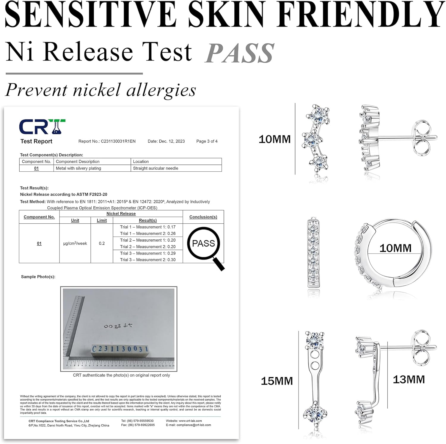 FIASASO 3 Pairs 925 Sterling Silver Hypoallergenic Earrings Set for Multiple Piercing Dainty 14K Gold Plated Stud Huggie Small Hoop Earrings for Women Trendy Cute Earring Stacks for Sensitive Ears - Image 4