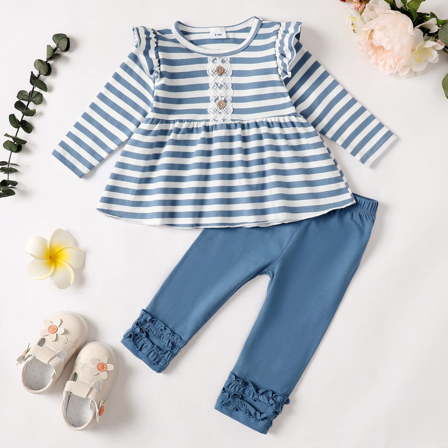 Baby Girl Clothes Toddler Girl Outfits Ruffle Shirt Pants Cute Infant Outfit Set Baby Girl Fall Winter Clothes - Image 3