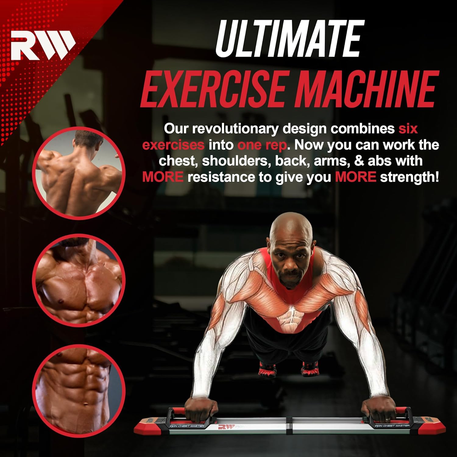 IRON CHEST MASTER Push Up Machine | Home Fitness Equipment for Chest Workouts | Home Gym Equipment Includes Adjustable Resistance Bands and a Unique Fitness Program - Image 3