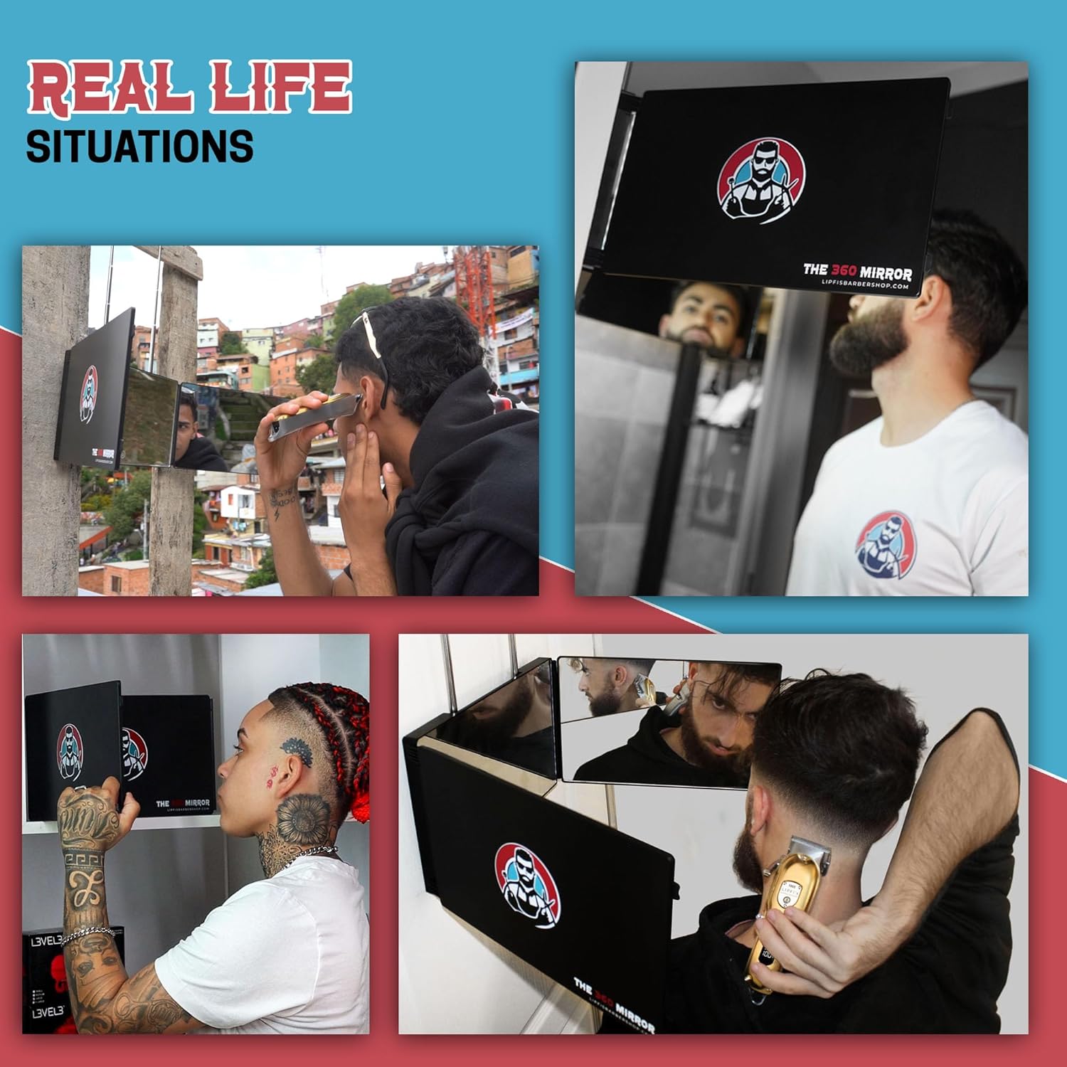 The 360 Mirror - 3 Way Mirror for Self Hair Cutting - Adjustable Trifold Barber Mirror to Cut Your Own Hair - Tri Fold Self Haircut System for Men and Women Braiding - Three Sided Mirror for Haircuts - Image 10