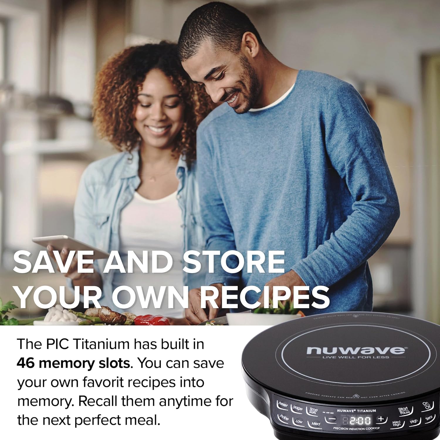 Nuwave Upgraded Induction Cooktop, 3 Wattage Control, Patented Digital Temp Probe, 8”Large Heating Coil, 12”Shatter-Proof Ceramic Glass,106 Temps-Ctrl - Image 7