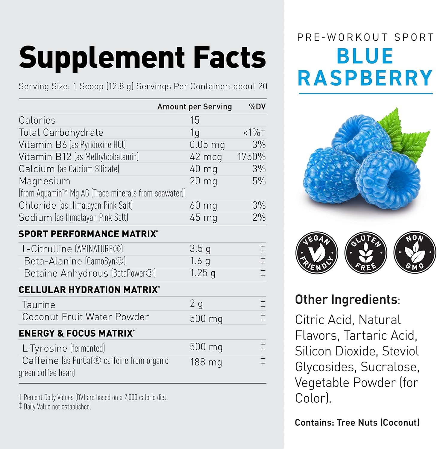 Kaged Pre-Kaged Sport Pre Workout Powder Blue Razz Energy Supplement for Endurance Cardio, Weightlifting Sports Drink 20 Servings - Image 4