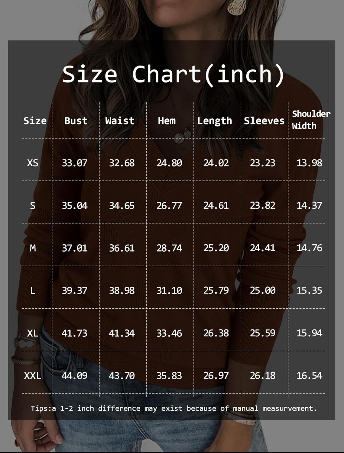 ATHMILE Women's Fall Tops 2025 Fashion Trendy Pullover Sweater V Neck Long Sleeve Shirt Knit Blouse Clothes Outfits - Image 7