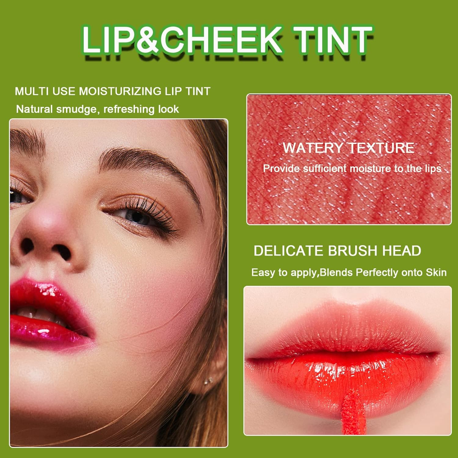 6 Colors Lip Tint Stain Set,Korean Velvet Water Lip Tint,Natural Lip and Cheek Tint, Long lasting Non-Stick Cup Waterproof Lip Tint Makeup - Image 6