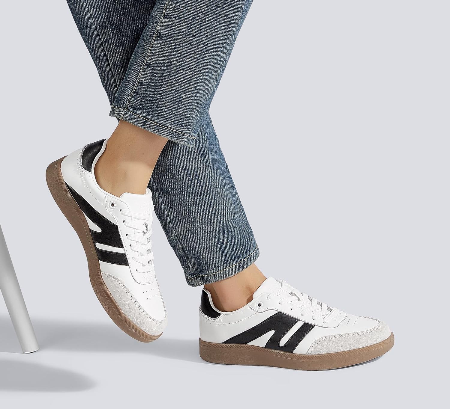 LUCKY STEP Women Classic Retro Gum Sole Fashion Sneakers Casual Tennis Skate Shoe Genuine Leather Walking Footwear Anti Slip Trainers - Image 9