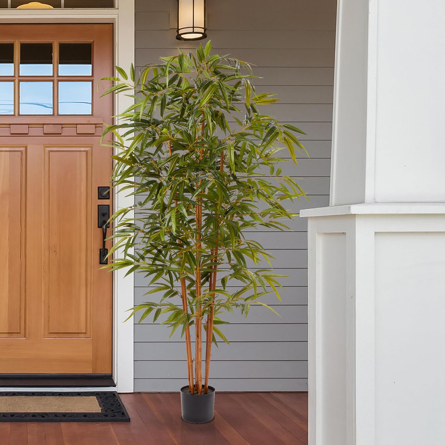 Artificial Bamboo Tree - 6FT Fake Plant with Adjustable Leaves and Pot - Faux Plants Indoor for Home, Restaurant, or Office Décor by Pure Garden - Image 3