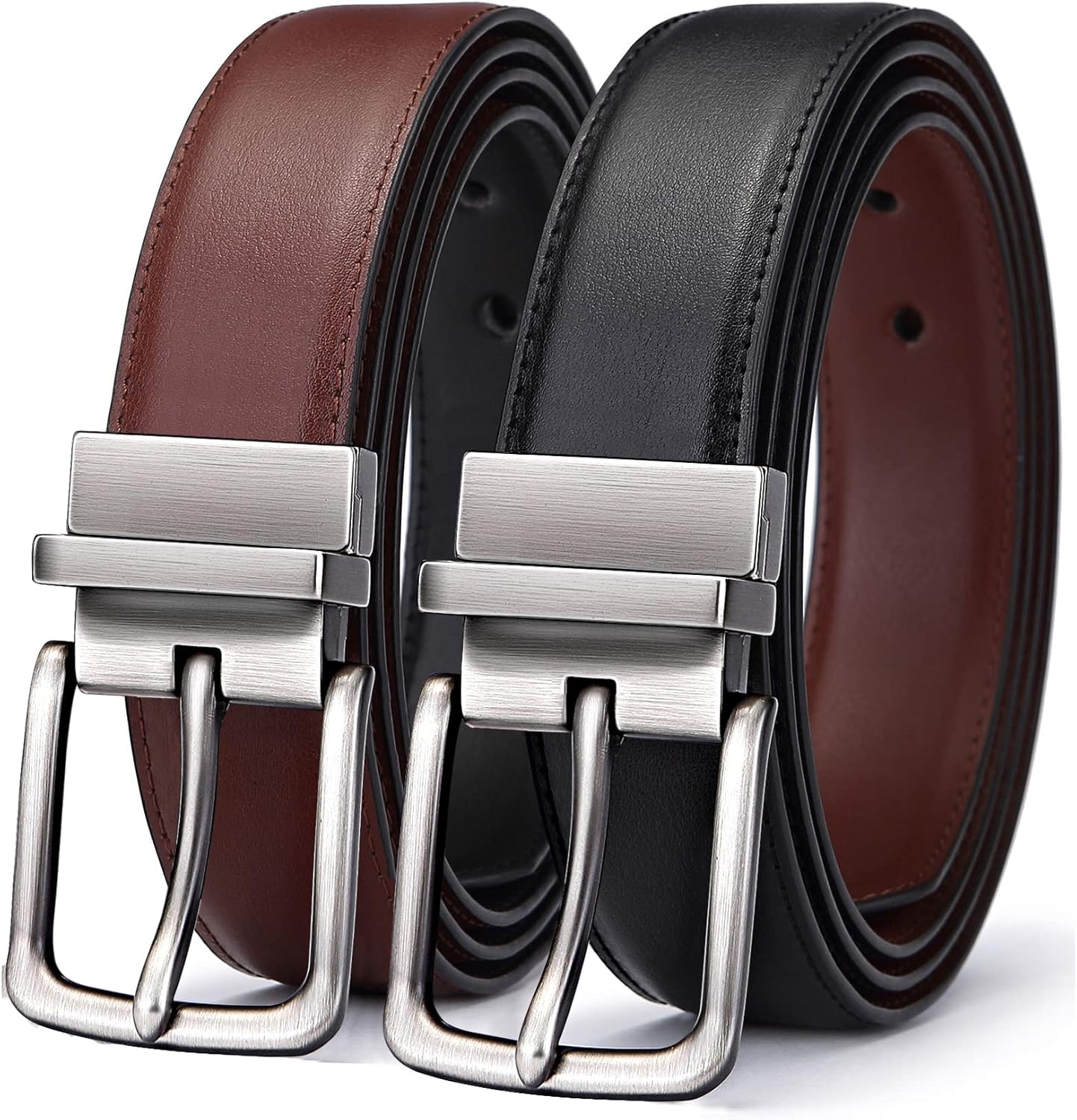 BULLIANT Men's Belt,Reversible Belt 1.25" For Gift Mens Casual Golf Dress pants shirts,One Reverse For 2 Sides - Image 2