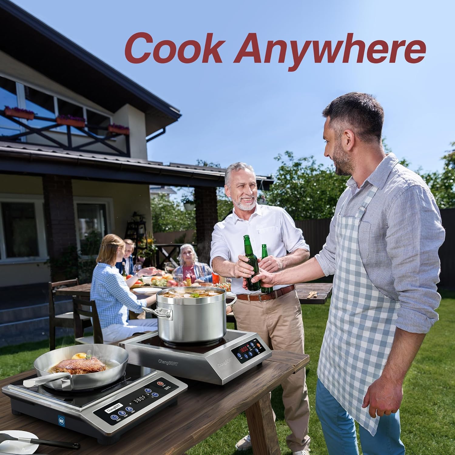 Induction Cooktop, Commercial Grade Portable Cooker, Large 8” Heating Coil, 18/10 Stainless Steel Countertop Burner with NSF Certified, 10 Hours Timer, Powerful 1800W Professional Hot Plate - Image 6