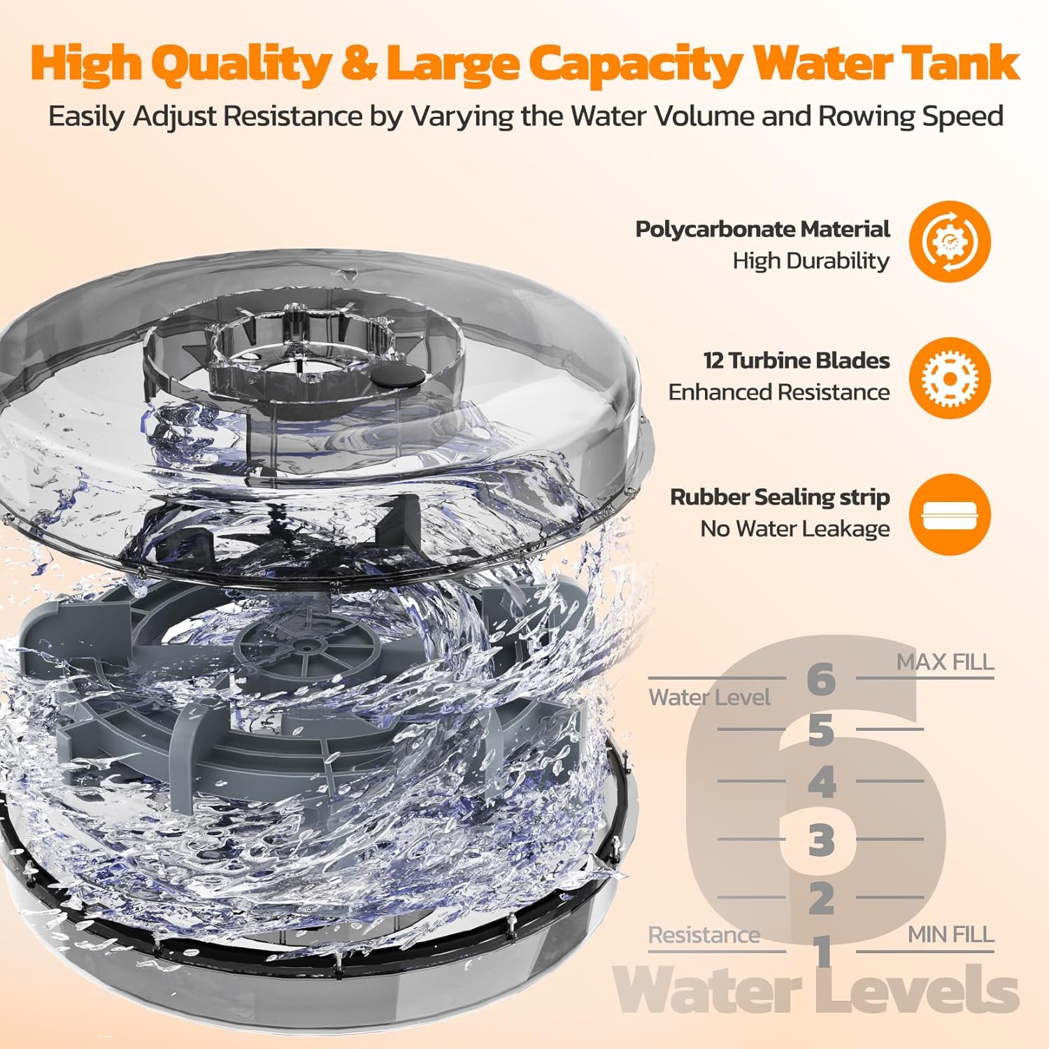 Dripex Rowing Machines for Home Foldable, Water Rowing Machine Max 350 LBS, Water Rower with Smooth Slide Rail, Comfortable Seat, Bluetooth App Supported, LCD Monitor, Wooden Row Machine for Home Gym - Image 9