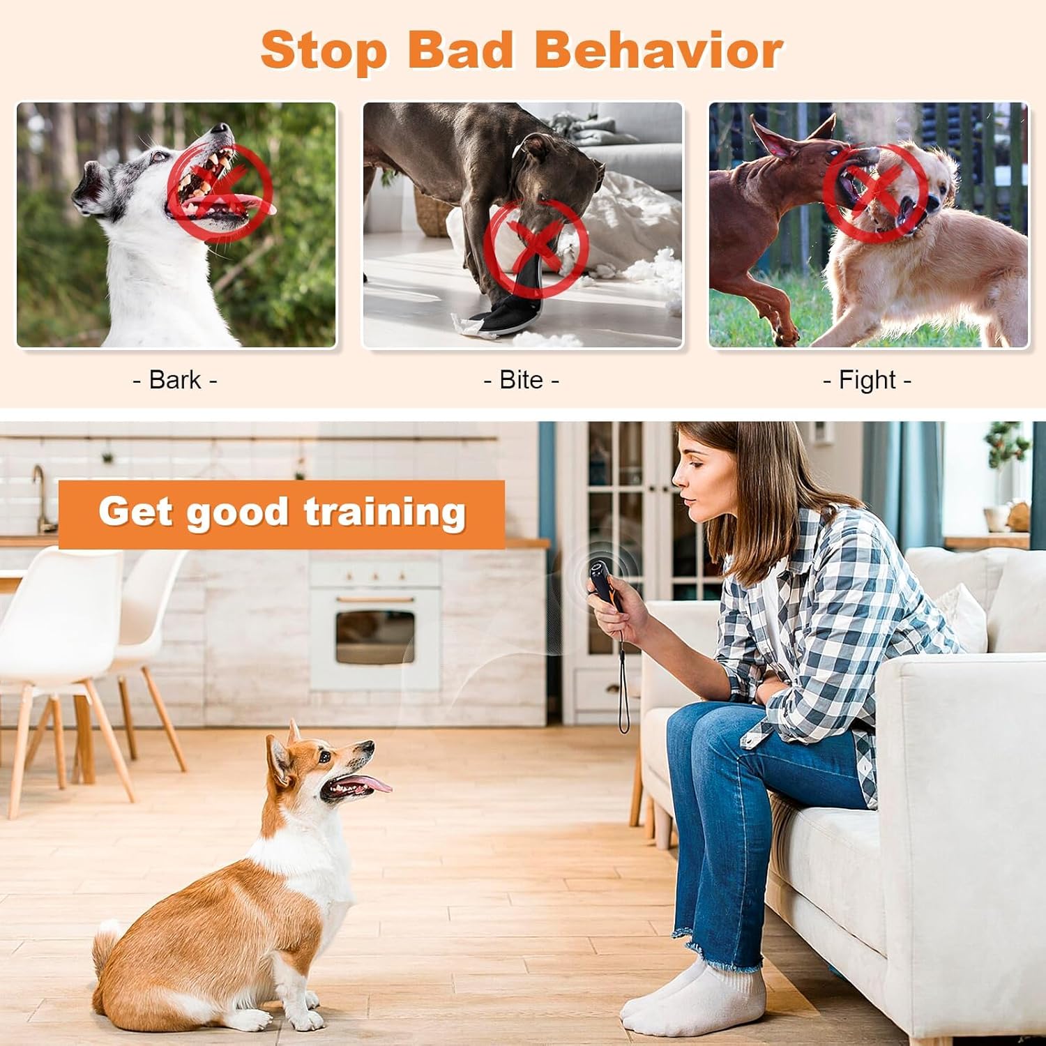 Dog Bark Deterrent Devices, Rechargeable Ultrasonic Anti Barking Device for Dogs, Dog Bark Control Devices 50FT Range Safe for Dogs & Human Portable Indoor Outdoor, Dog Training & Behavior Aids - Image 6