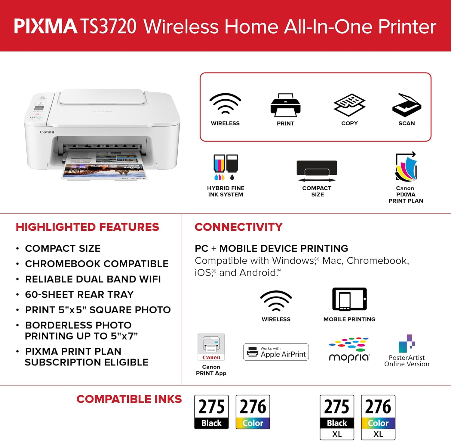 Canon PIXMA TS3720 Wireless All-in-One Printer (6671C022) - Image 7