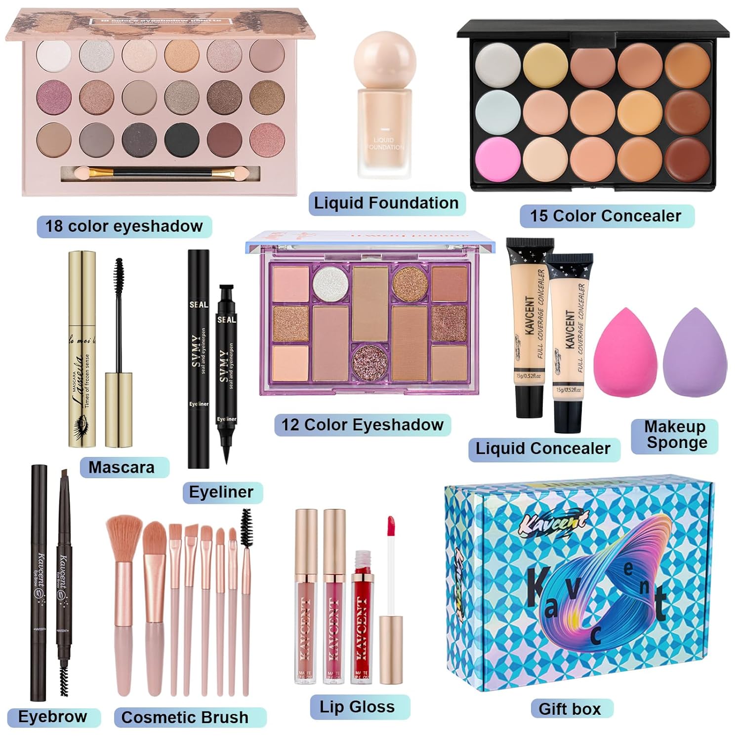 Makeup Kit for Women Full Kit Makeup Kits for Teens Teenager Makeup Gift Set for Teens Women Eyeshadow FoundationTeen Makeup Kit Makeup Sets - Image 3