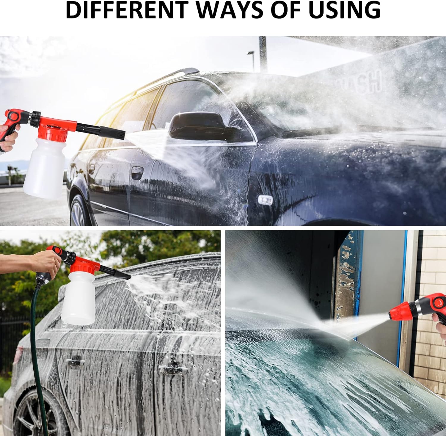 AUTODECO 35Pcs Car Wash Detailing Kit Cleaning Kits with Foam Gun Sprayer Collapsible Bucket Brush Large Wash Mitt Towels Complete Interior Exterior Car Washing Supply Set Blue - Image 3