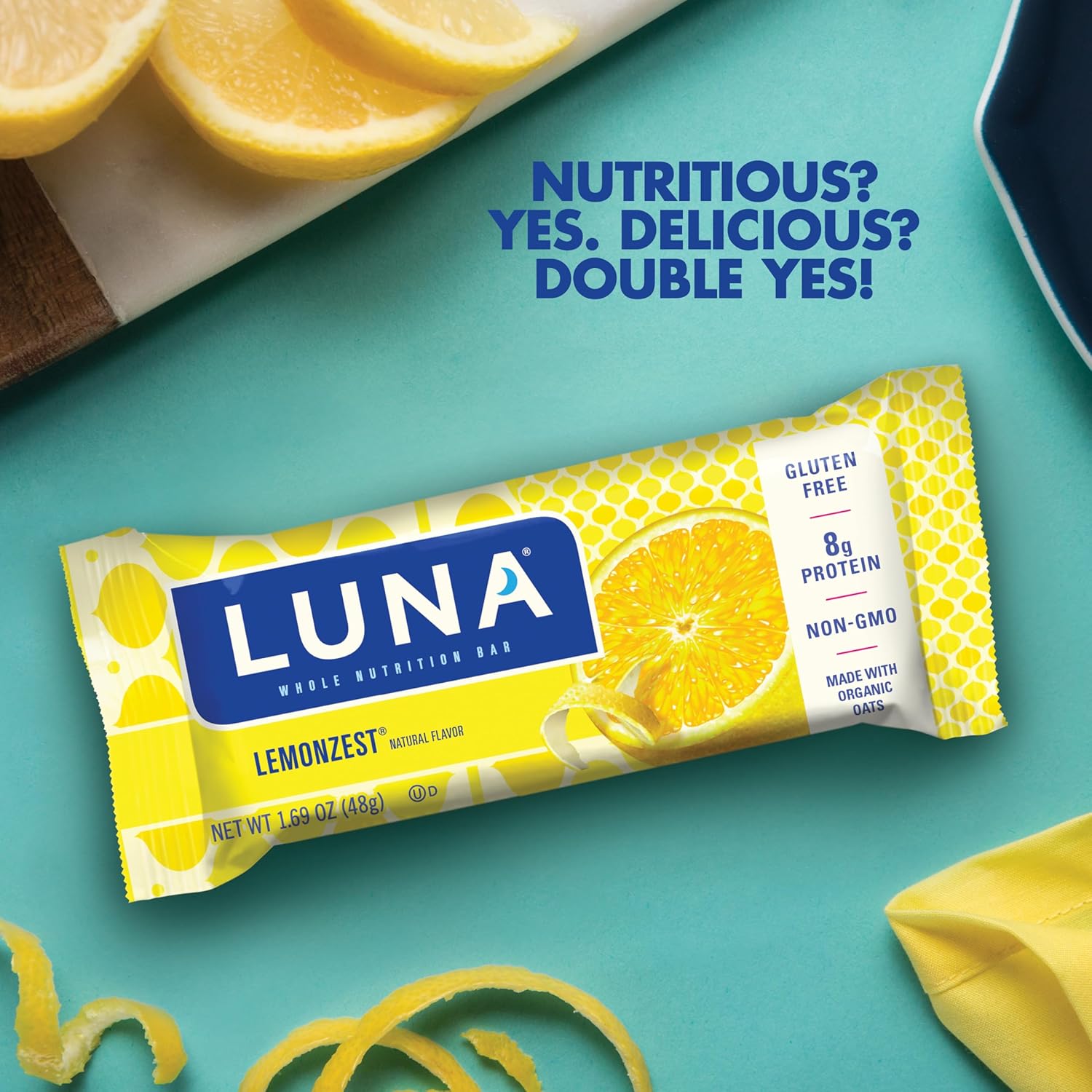 Clif Bar Luna Minis Energy Bar - Box of 12 1.69oz (48g) Bars (Lemon Zest) - Image 5