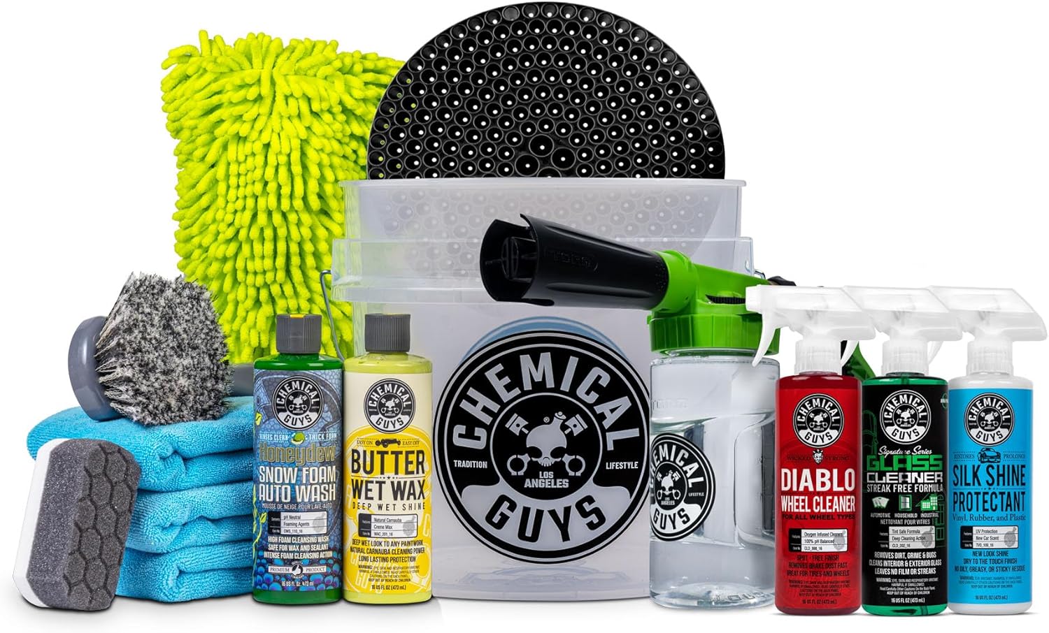 Chemical Guys HOL126 14-Piece Arsenal Builder Car Wash Kit with Foam Gun, Bucket, and (5) 16 oz Car Care Cleaning Chemicals, Gift for Car & Truck Lovers, Dads and DIYers (Works w/Garden Hose) - Image 2