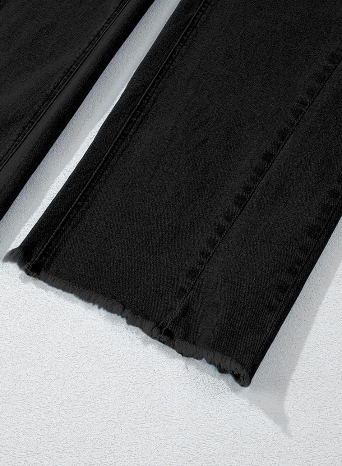 Sidefeel Women's Wide Leg Jeans High Waisted Strechy Raw Hem Zimbaplatinum Denim Pants - Image 8