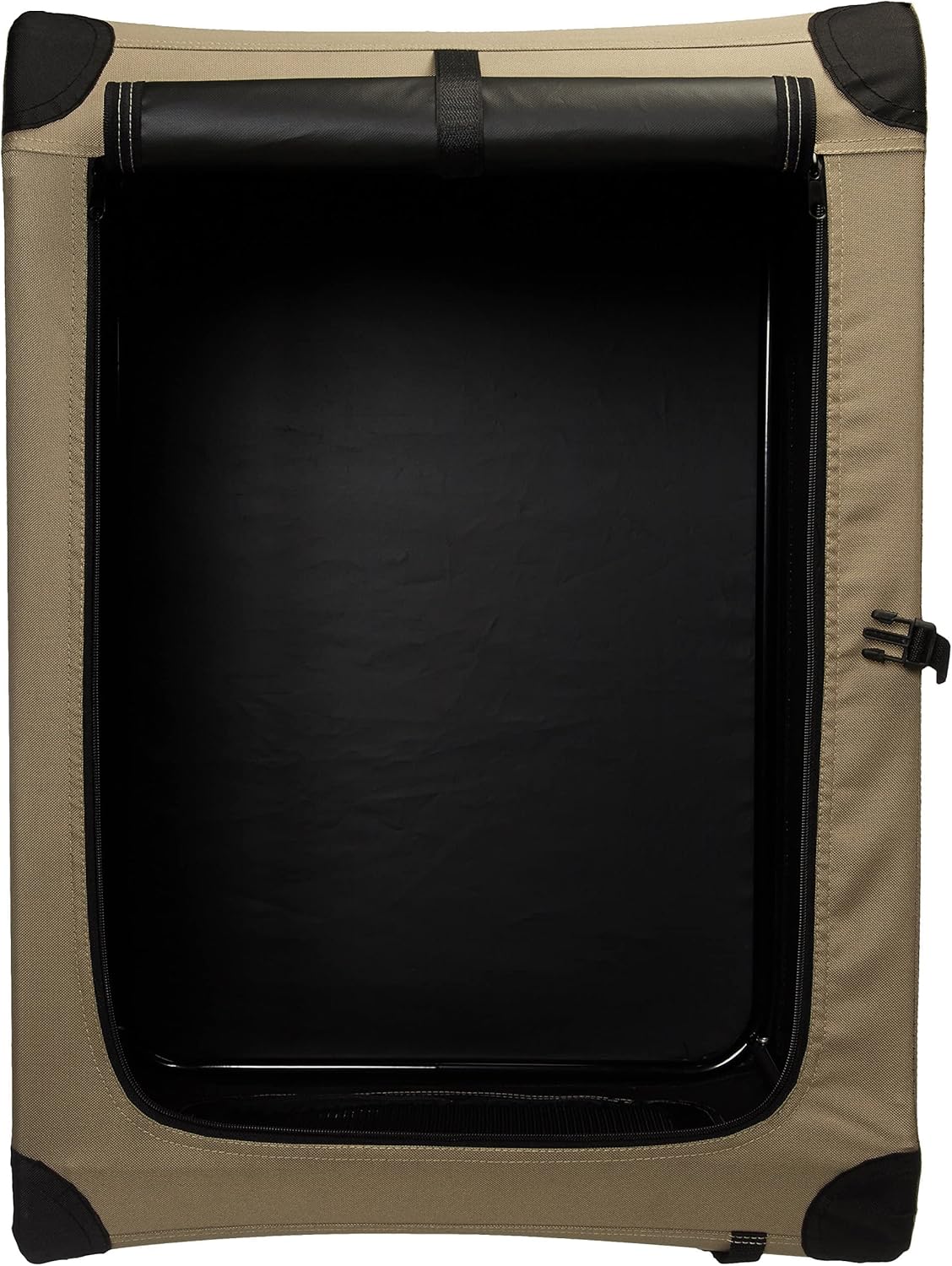 Amazon Basics 2-Door Portable Soft-Sided Folding Soft Dog Travel Crate Kennel, Medium (M 30" x 21" x 21"), Tan - Image 5