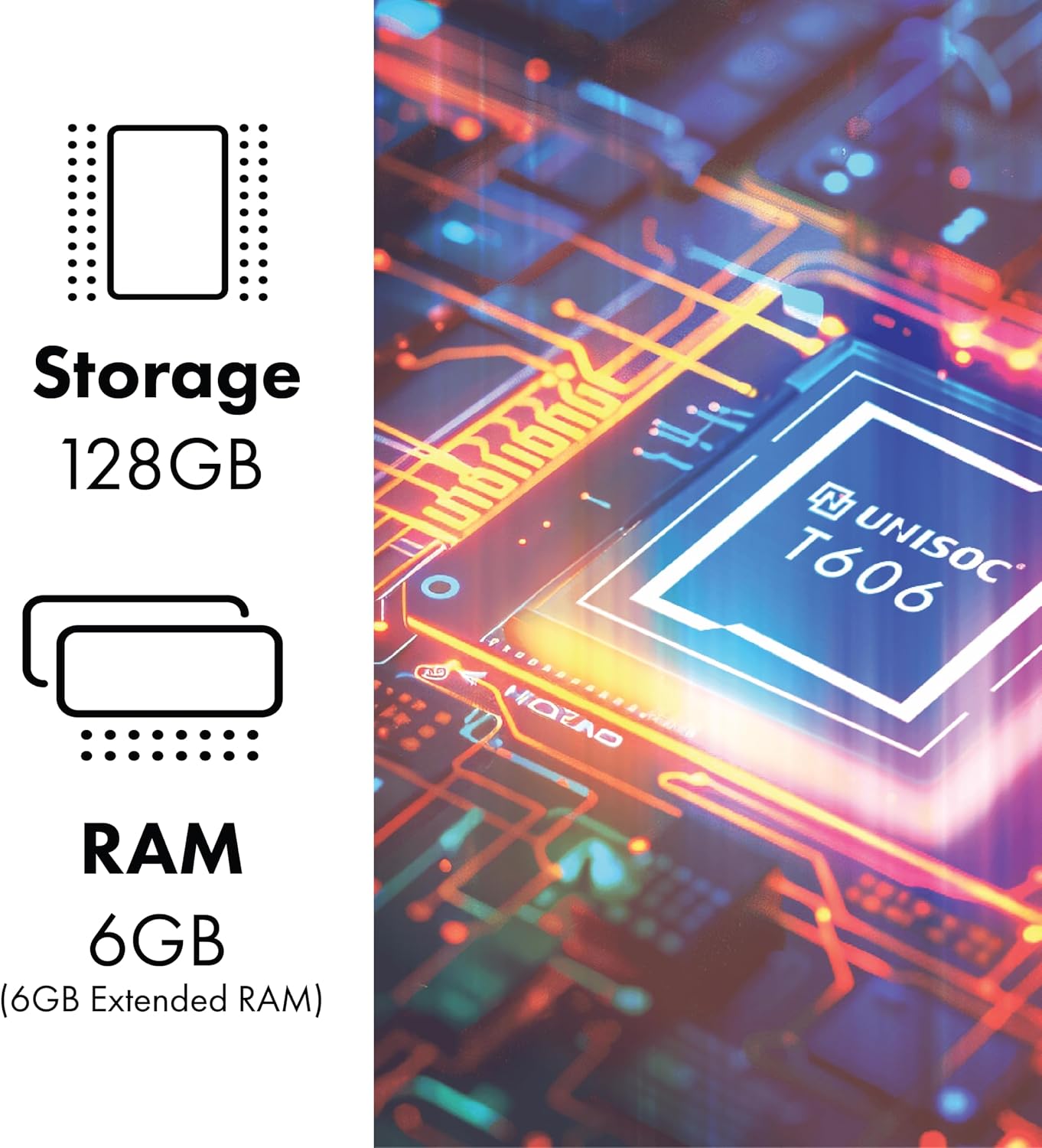 NUU N20 Basic Cell Phone for T-Mobile, Mint, Metro, Qlink, Tello and More 6GB/128GB, Perfect for Teenagers, Dual SIM 4G, Octa-Core 6.6" 90Hz HD+, Unlocked Phones Android Phone 14, US Warranty (Blue) - Image 8