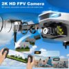 Drone with Camera for Adults, 2K HD GPS Drone with Auto Return, Follow Me, Circle Fly, Waypoint Fly, Optical Flow, Brushless Motor, Foldable 5G Transmission FPV Quadcopter - Image 4