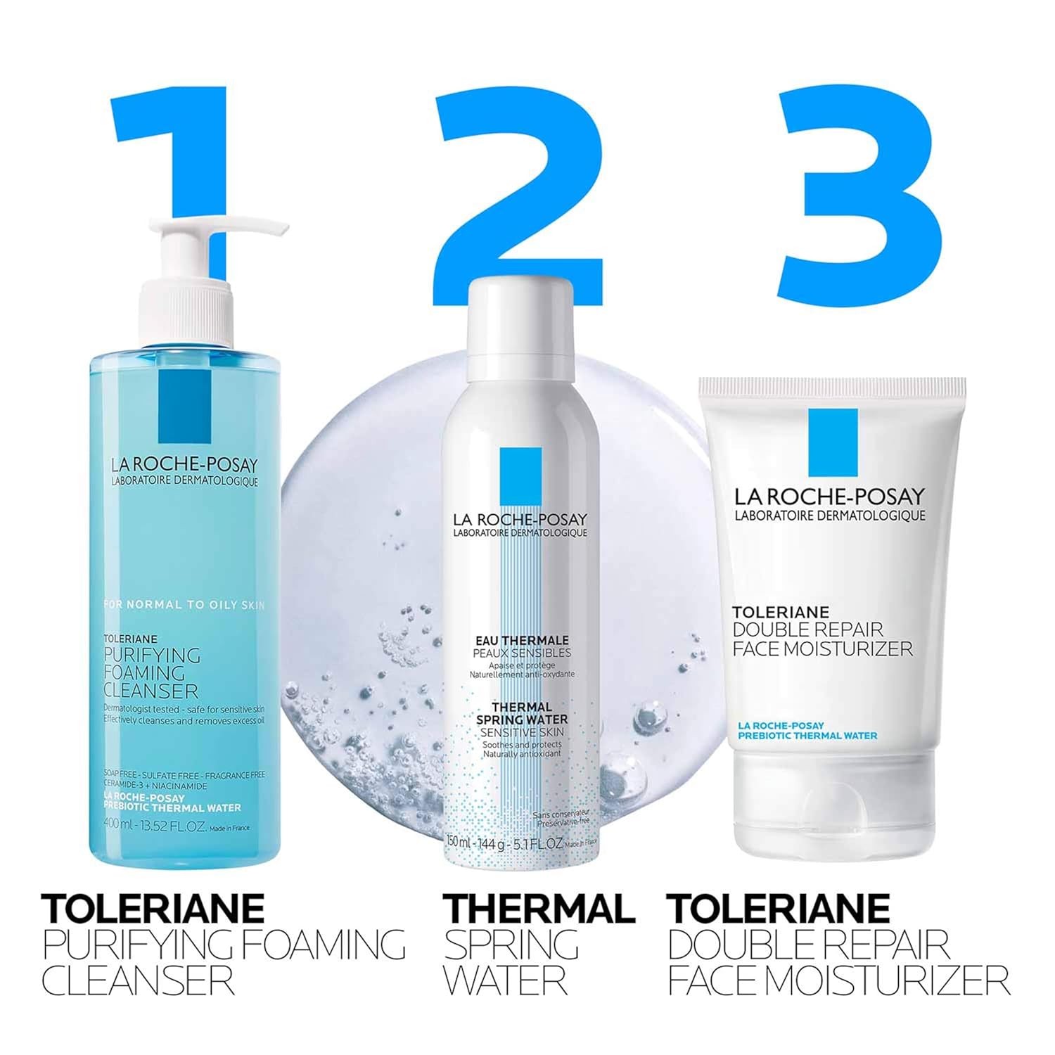 La Roche-Posay Toleriane Purifying Foaming Facial Cleanser, Niacinamide + Ceramides + Prebiotic Thermal Water, Oil Free Face Wash For Oily Skin, Pore Cleanser Safe For Sensitive Skin, Soap Free - Image 9