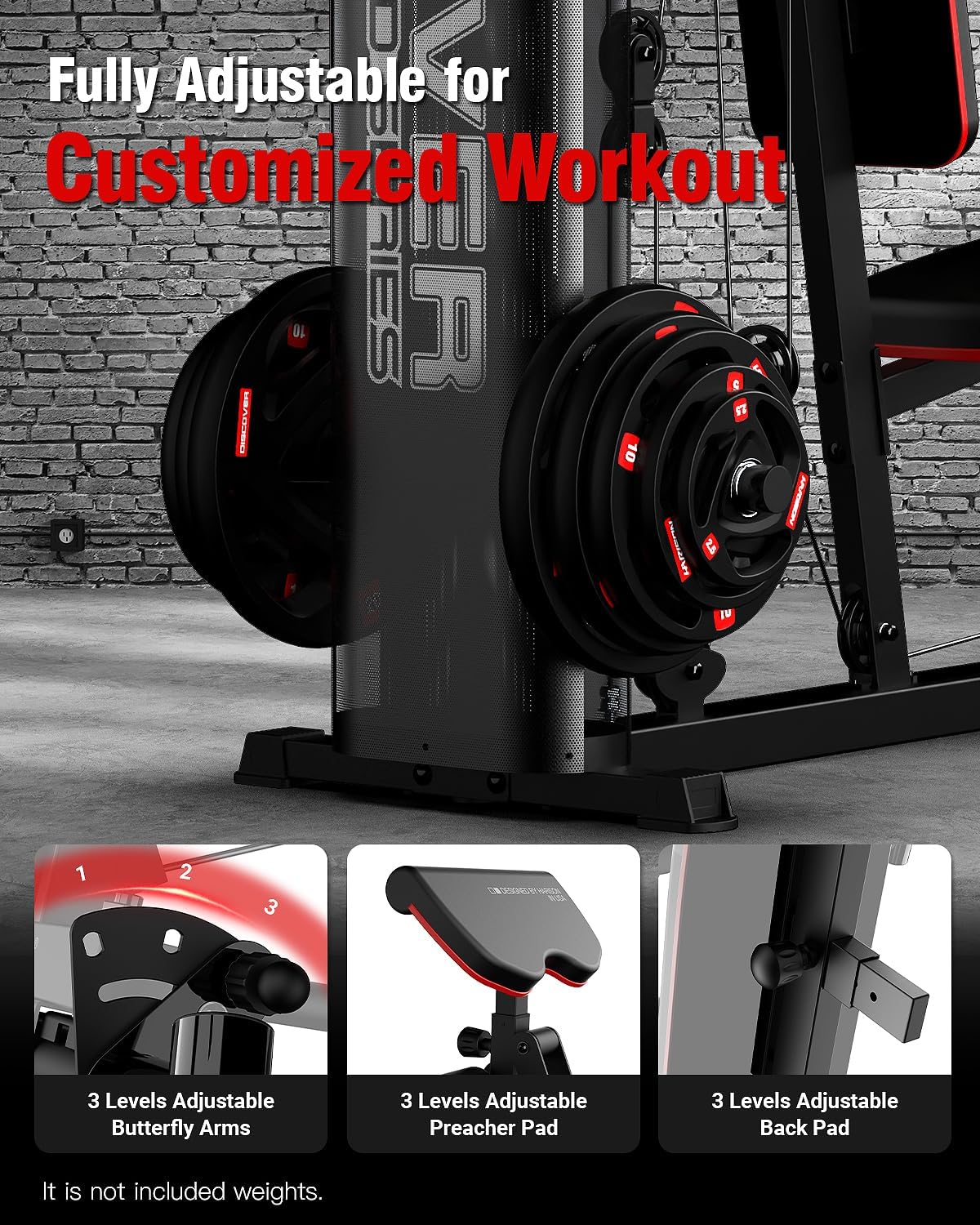 HARISON Home Gym - Full Body Workout Equipment, Exercise Equipment, Fitness Equipment, Multifunctional Home Gym Equipment for Home with Pulley System, Weight Bench, Leg Extension, Rowing Machine - Image 5
