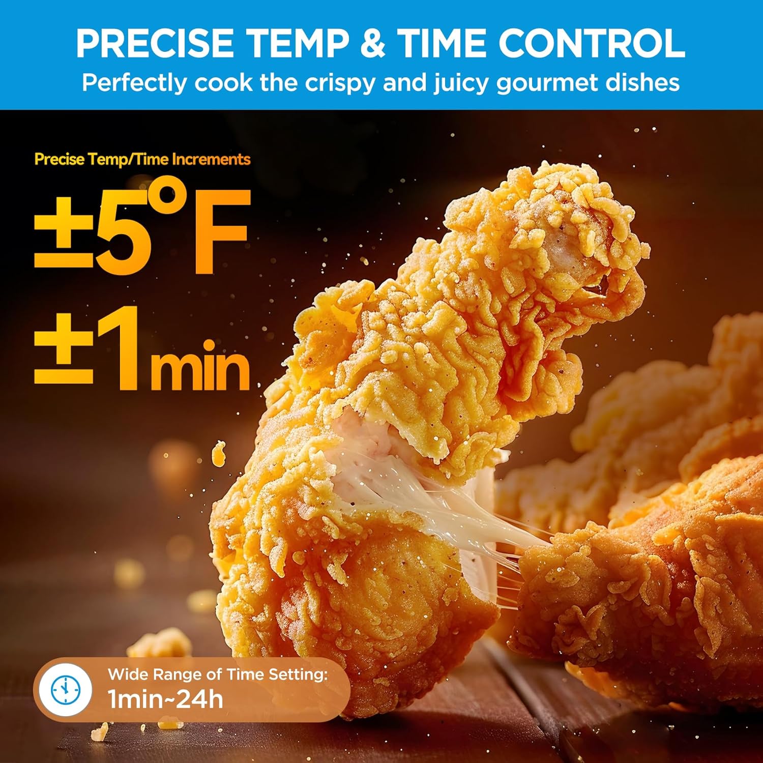 Midea Flexify French Door Toaster Oven Air Fryer Combo, 26.4 QT, Extra Large Air Fryer Countertop Oven 10-in-1 Combo, 25% Faster Cooking and 90% Less Oil, Stainless Steel - Image 10