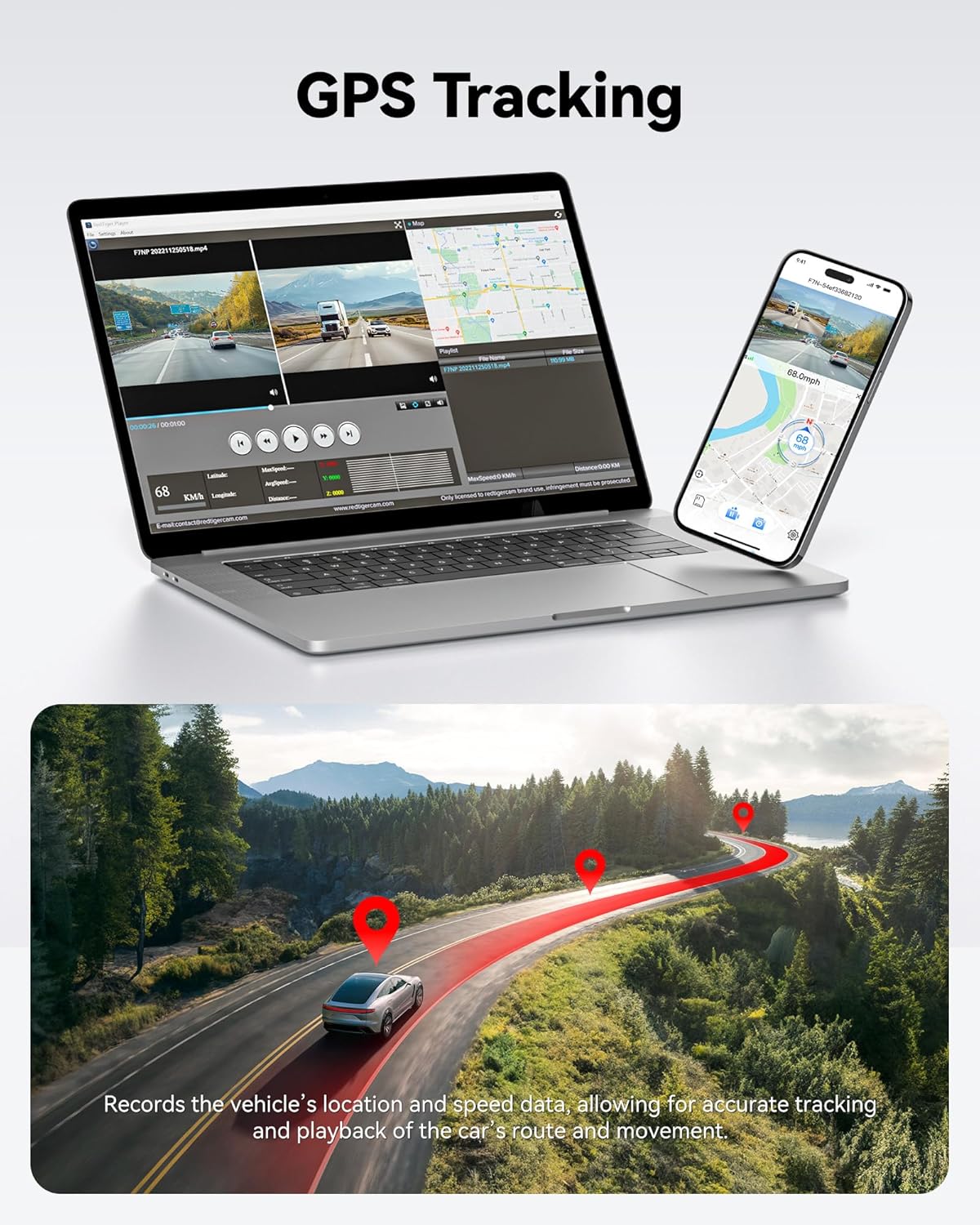 REDTIGER Dash Cam Front Rear, 4K/2.5K Full HD Dash Camera for Cars, Included 32GB Card, Built-in Wi-Fi GPS, 3.16” IPS Screen, Night Vision, 170°Wide Angle, WDR, 24H Parking Mode(F7NP) - Image 8