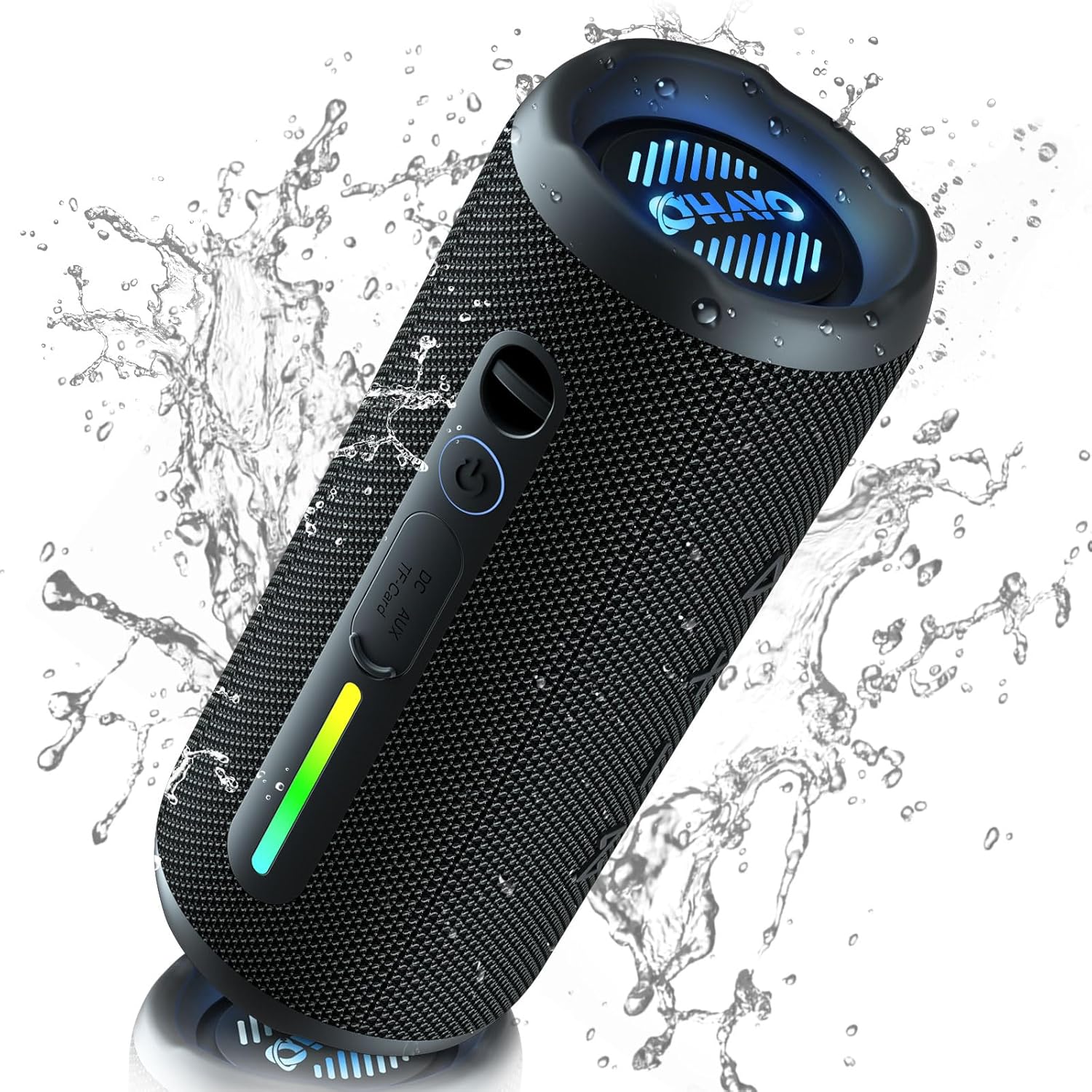 OHAYO Portable Bluetooth Speaker, Wireless Bass Speaker with 24W Loud Sound, IPX7 Waterproof, Bluetooth 5.3, RGB Lights, AUX&TF-Card, Stereo Pairing, Gift Ideas for Home/Outdoor/Party - Image 2