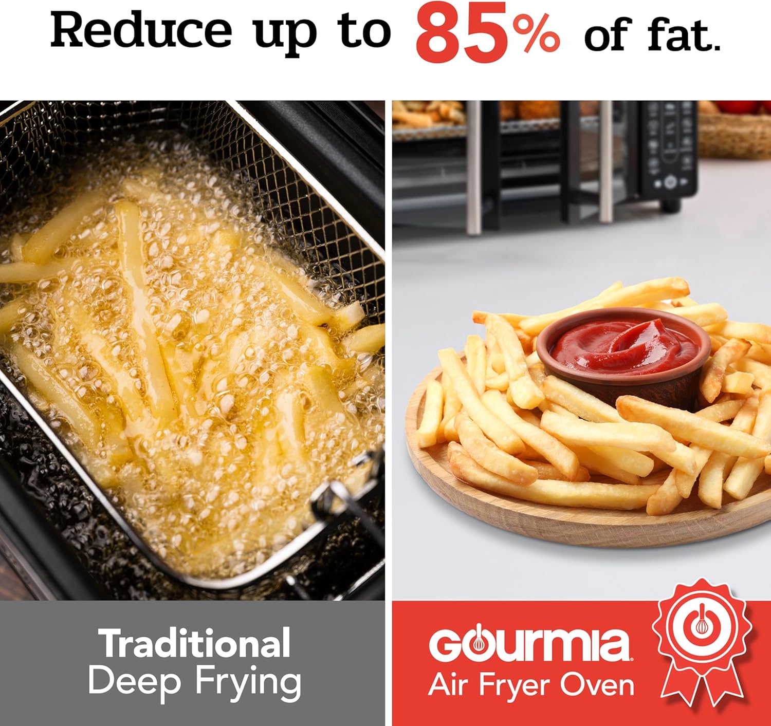 Gourmia Toaster Oven Air Fryer Combo 17 cooking presets 1700W french door digital air fryer oven 24L capacity accessories, convection rack, baking pan tray recipe book GTF7460,Large,Black - Image 10