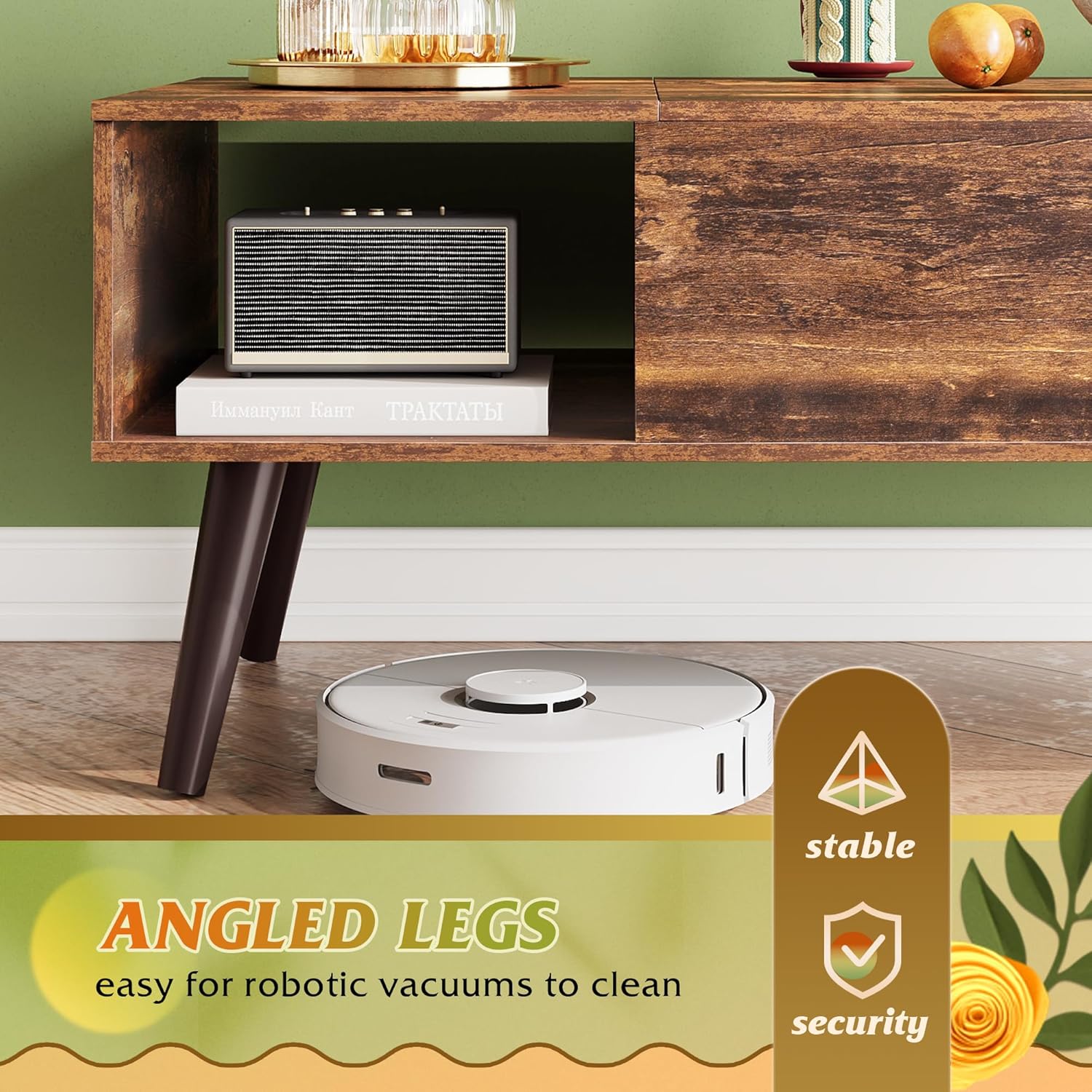 WLIVE Coffee Table, 39" Lift Top Coffee Table with Hidden Compartment, Small Rising Wooden Dining Center Table for Home Living Room, Office, Rustic Brown - Image 8