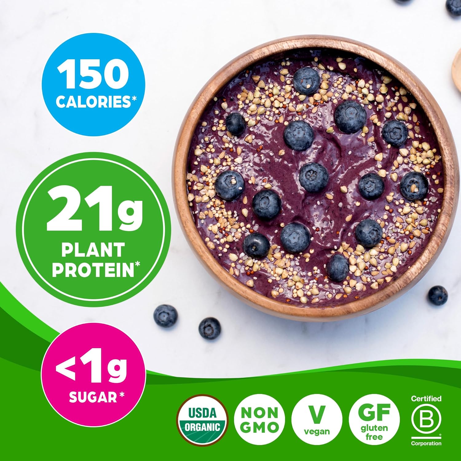 Orgain Organic Vegan Protein Powder, Vanilla Bean - 21g Plant Protein, 6g Prebiotic Fiber, No Lactose Ingredients, No Added Sugar, Non-GMO, For Shakes & Smoothies, 2.03 lb (Packaging May Vary) - Image 6