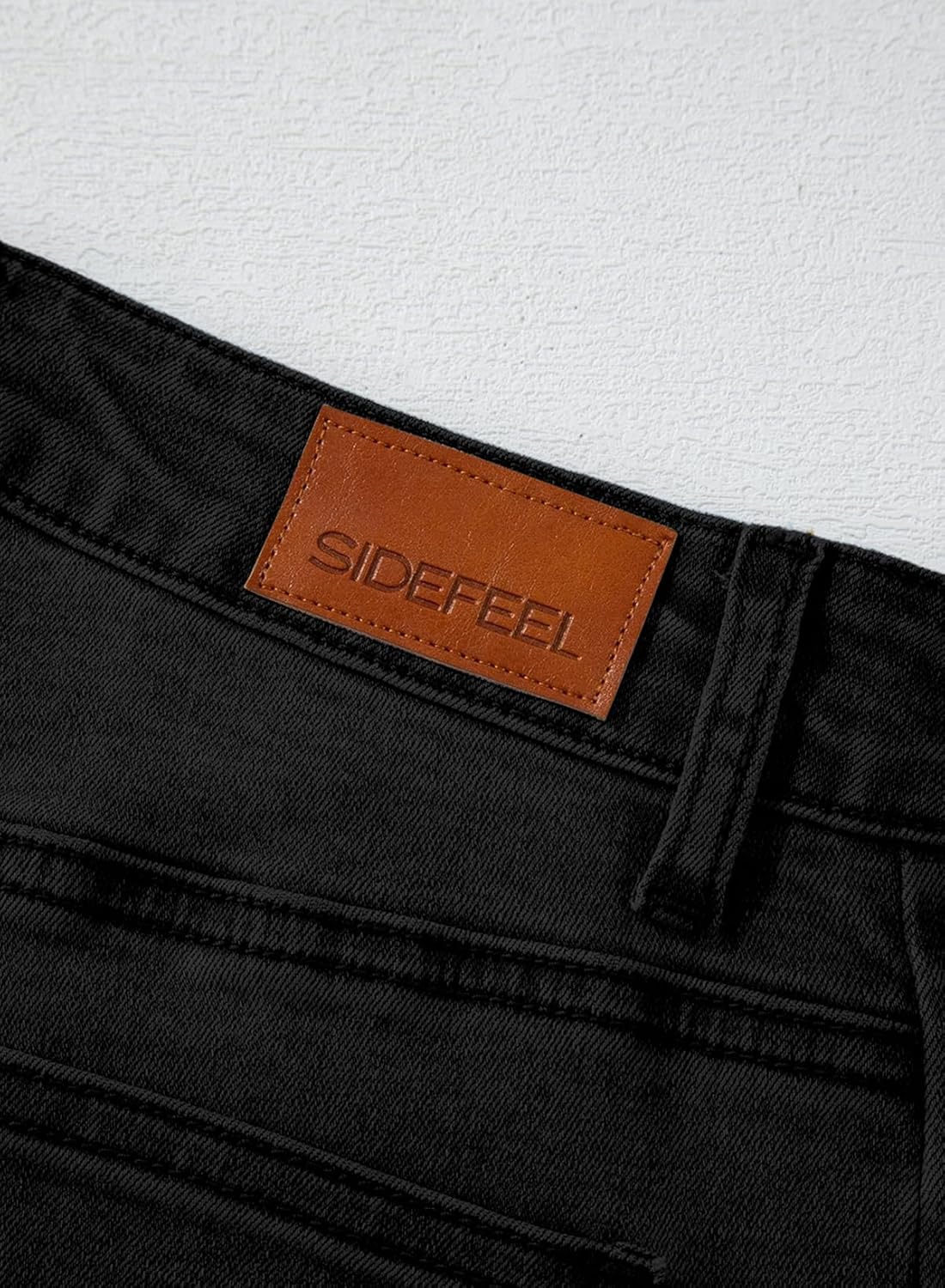 Sidefeel Women's Wide Leg Jeans High Waisted Strechy Raw Hem Zimbaplatinum Denim Pants - Image 9