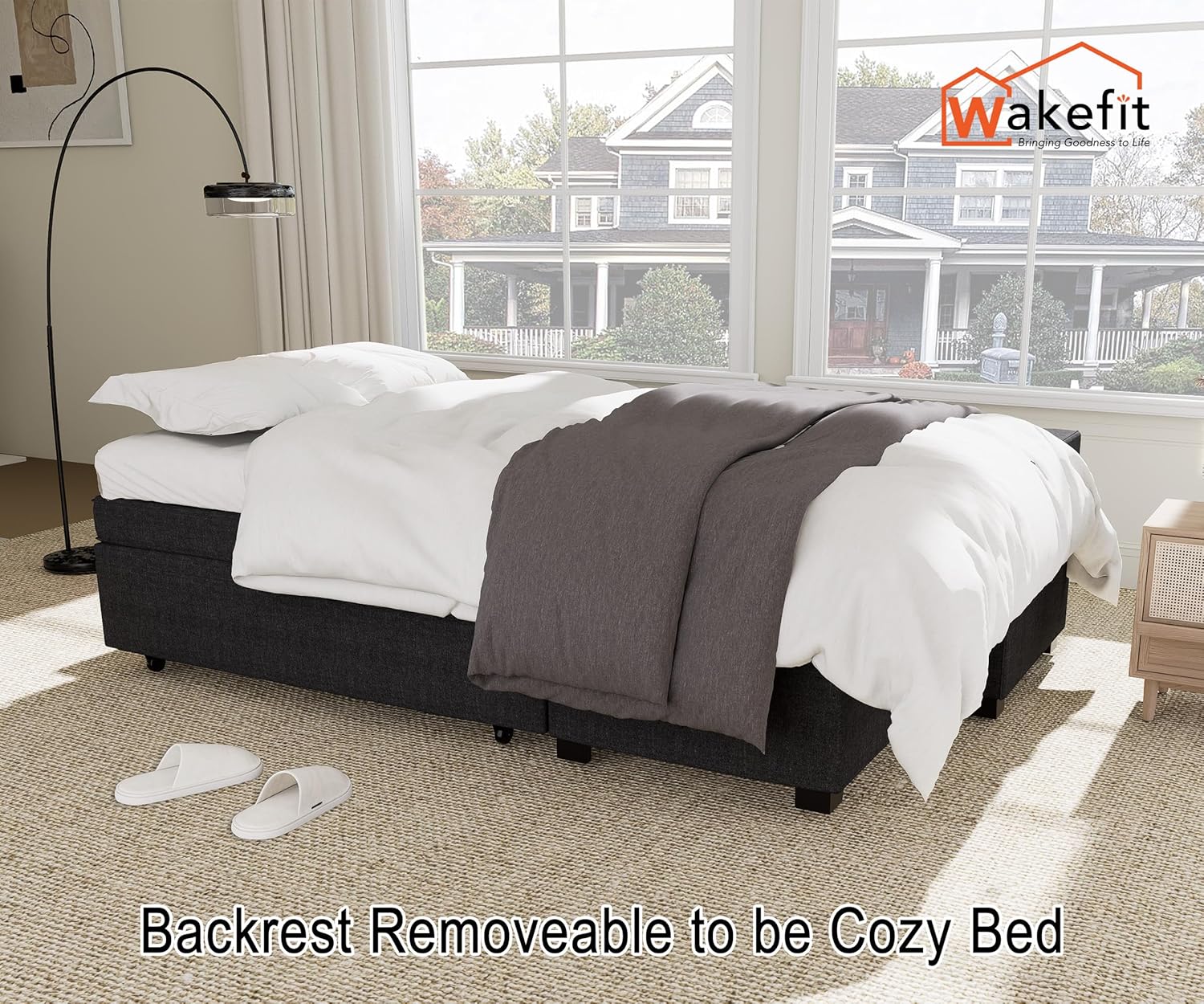 Reversible Sectional Sofa Couch, Sleeper Sofa Bed with Storage Chaise Pull Out Couch for Living Room | Hidden Stroge | Pull Out Bed | Removable Backrest | Linen Fabric, DeepGrey - Image 8