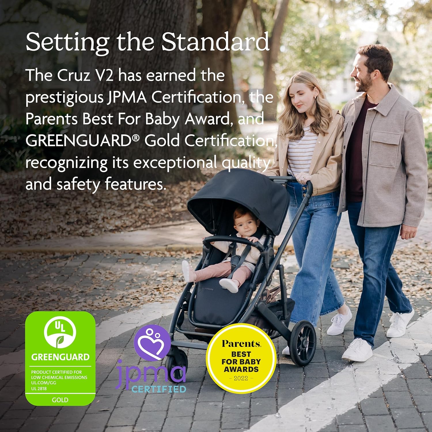 UPPAbaby Cruz V2 Stroller/Full-Featured Stroller with Travel System Capabilities/Toddler Seat, Bumper Bar, Bug Shield, Rain Shield Included/Lucy (Rosewood Mélange/Carbon Frame/Saddle Leather) - Image 4