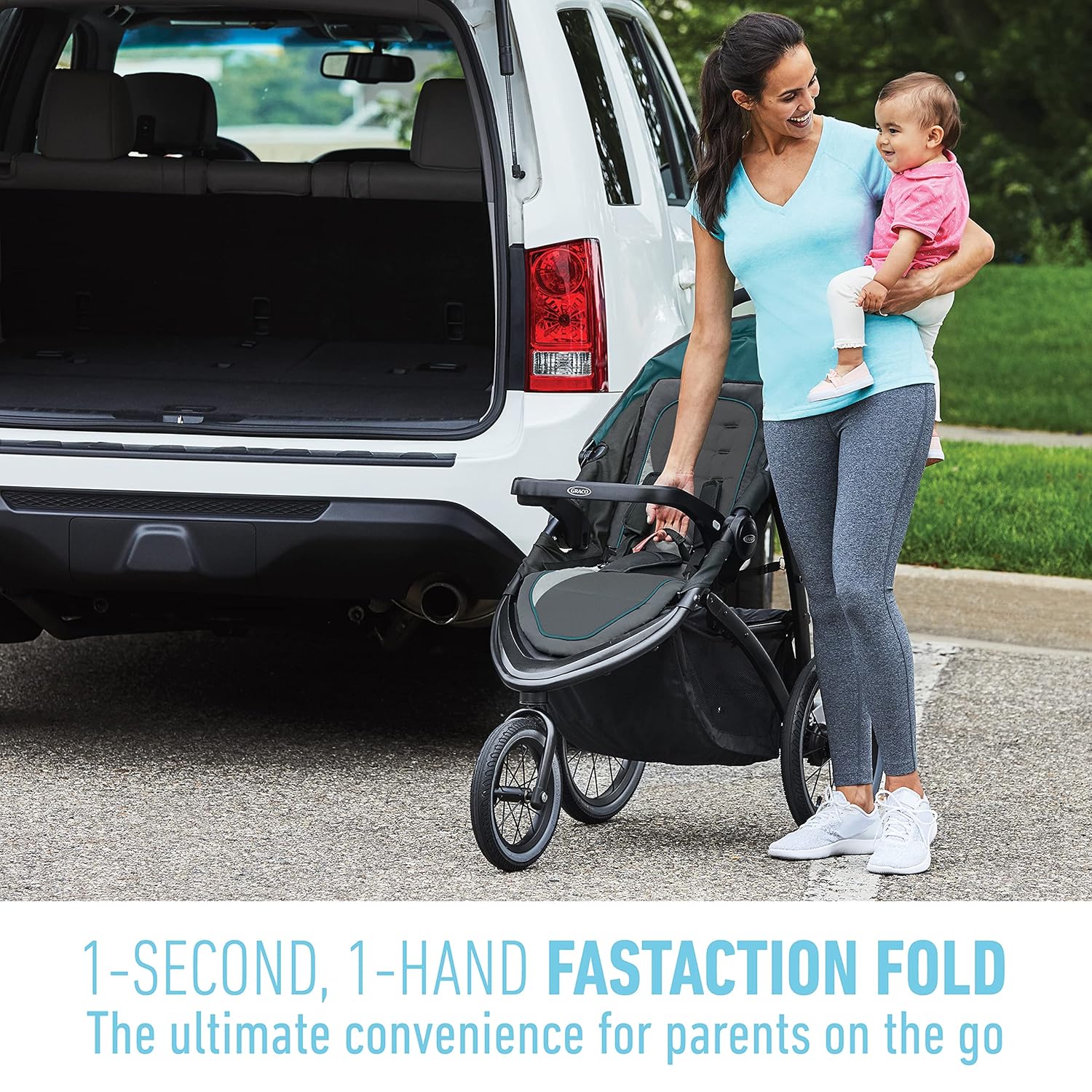 Graco FastAction Jogger LX Stroller - Drive, Convenient One-Hand Fold, ICS Compatible, Ideal for Parents on the Go - Image 7
