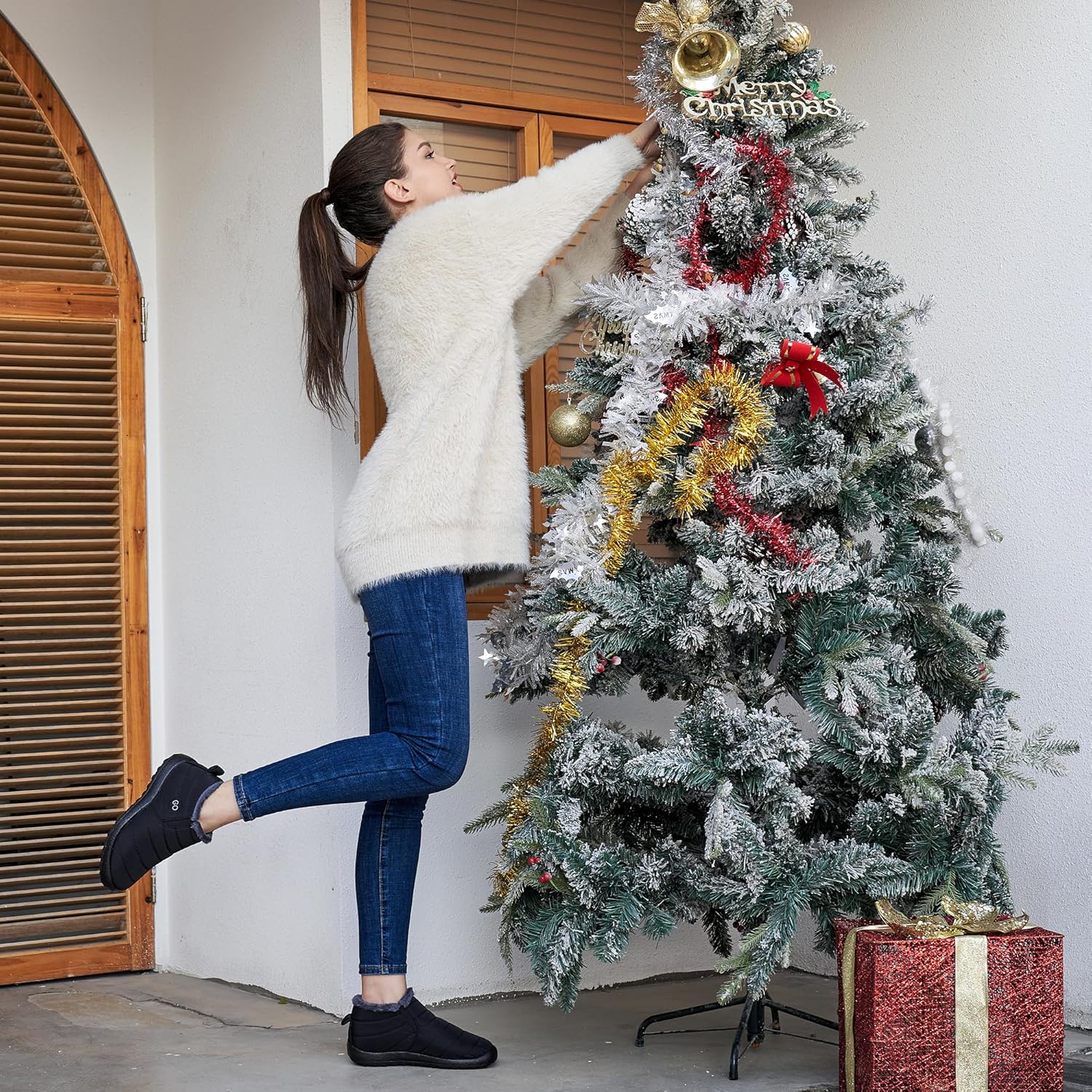 DUOYANGJIASHA Womens Snow Boots Winter Shoes Warm Fur Lined Ankle Booties Waterproof Comfortable Boots for Women - Image 6