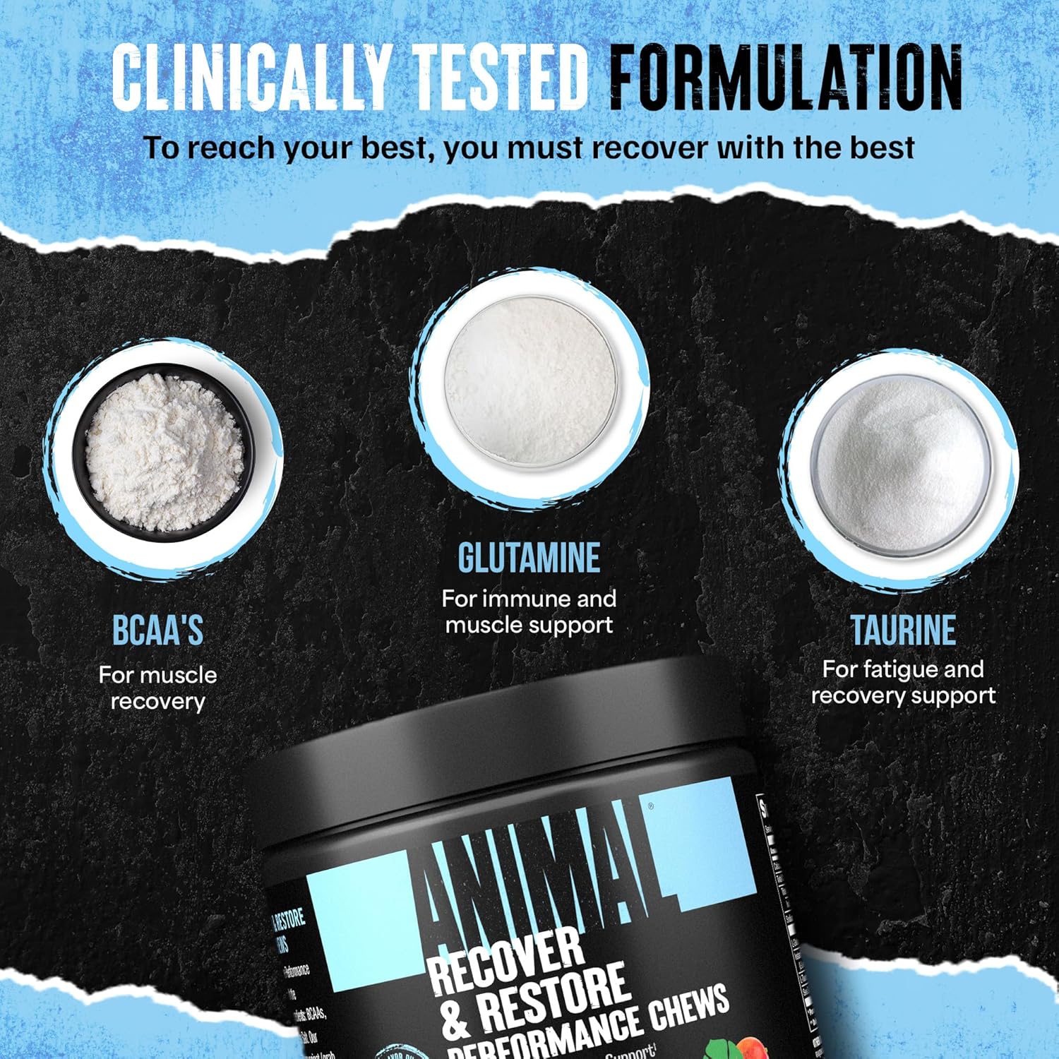 Animal Recovery Chews, Fast Acting Recovery with BCAA, Taurine and Glutamine for Muscle Repair and Hydration - Convenient and Delicious Chews Format - Image 6